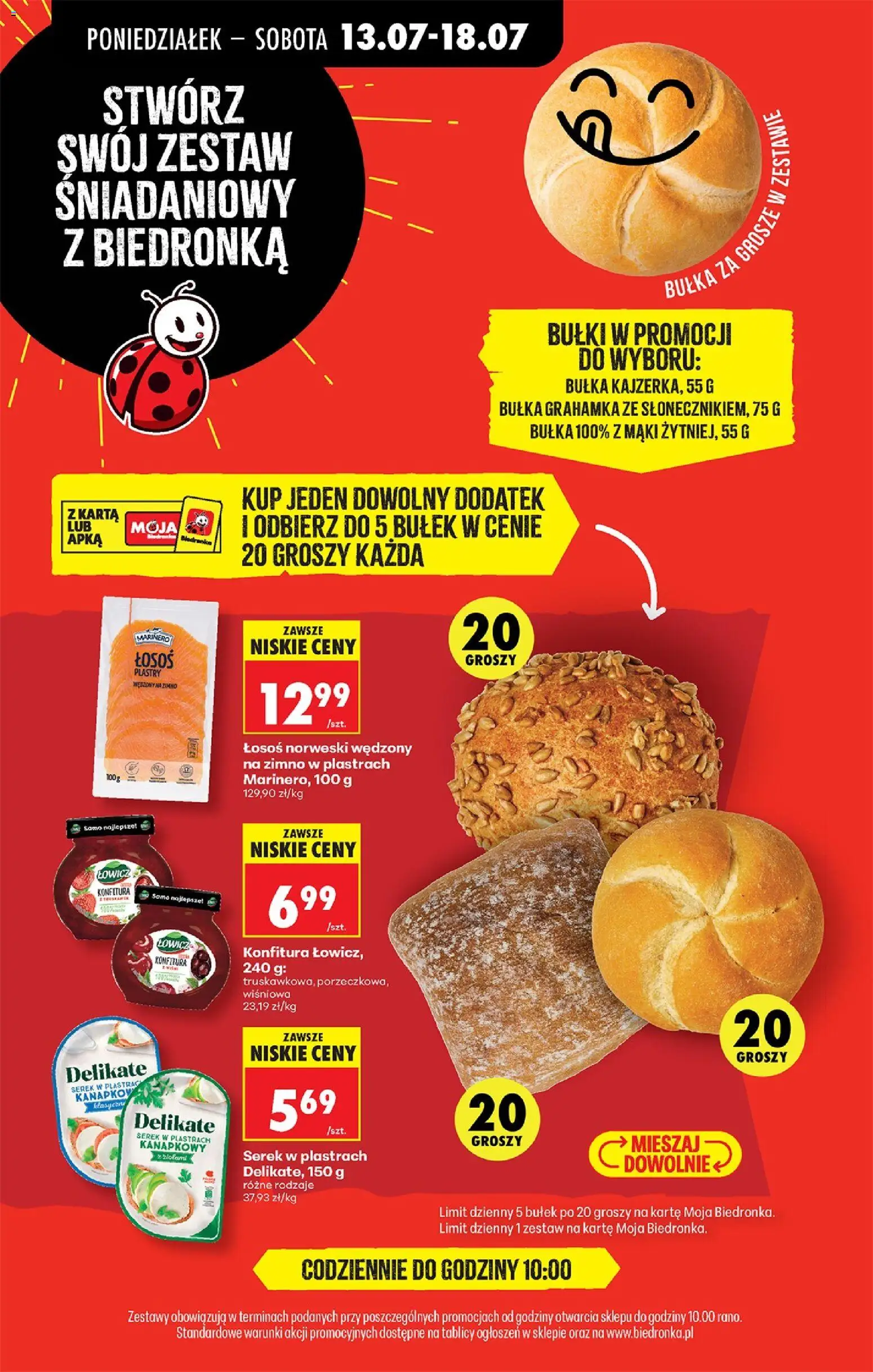 Biedronka gazetka od poniedziałku od 13.07.2026 | Strona: 36 | Produkty: Karta, Serek, Łosoś, Łosoś norweski