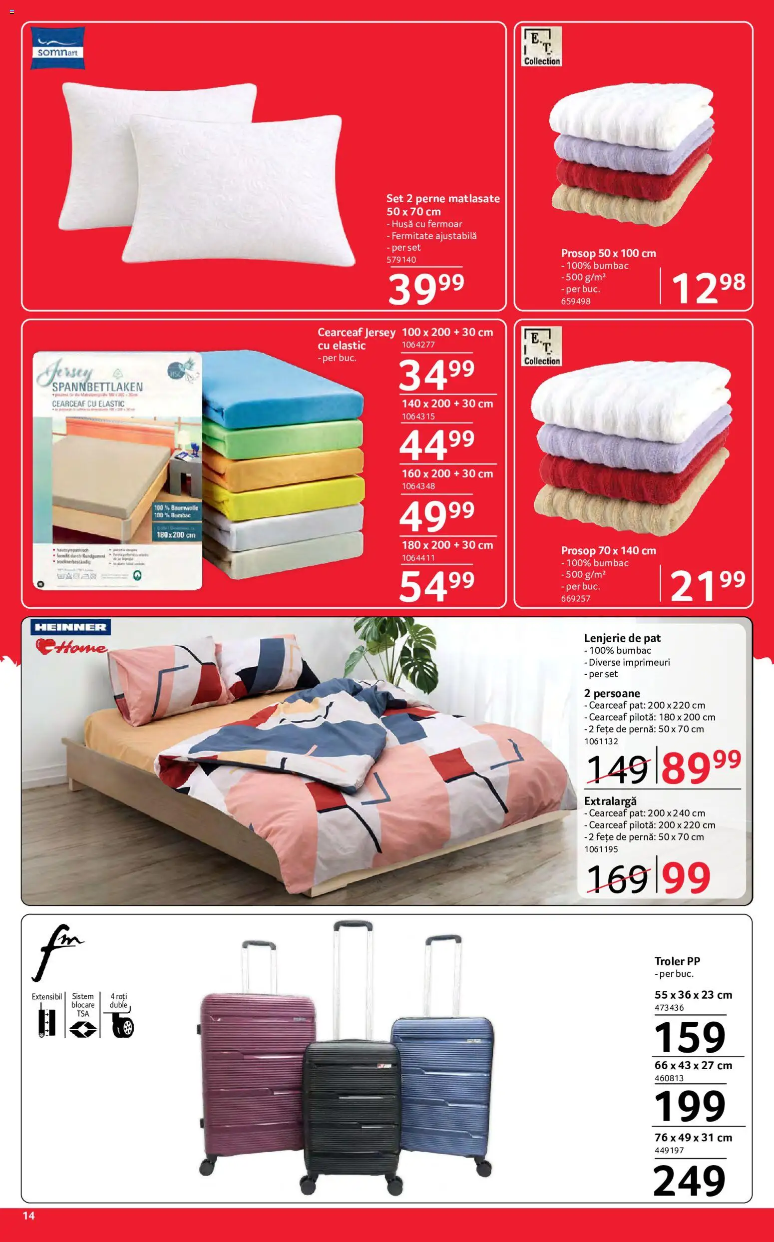 Noul catalog Selgros – valabil de la 15.05.2026 | Pagină: 14 | Produse: Pat, Lenjerie de pat, Pernă, Pilotă