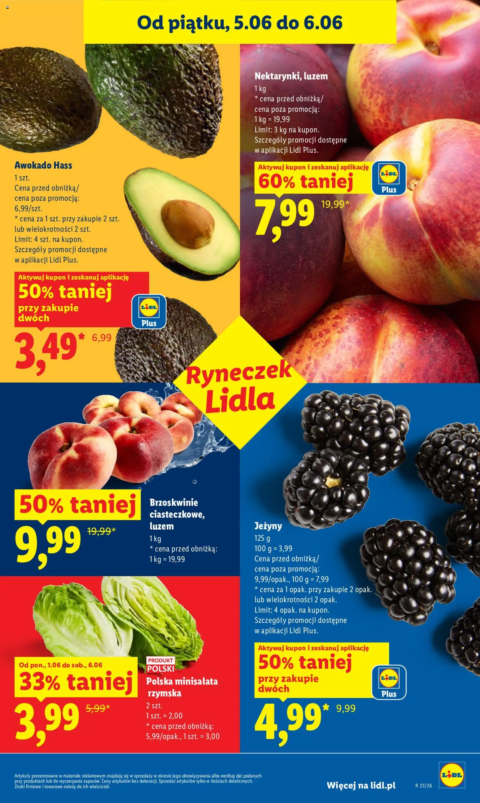 Lidl gazetka od 05.06.2026 | Strona: 39 | Produkty: Jeżyny, Brzoskwinie, Awokado
