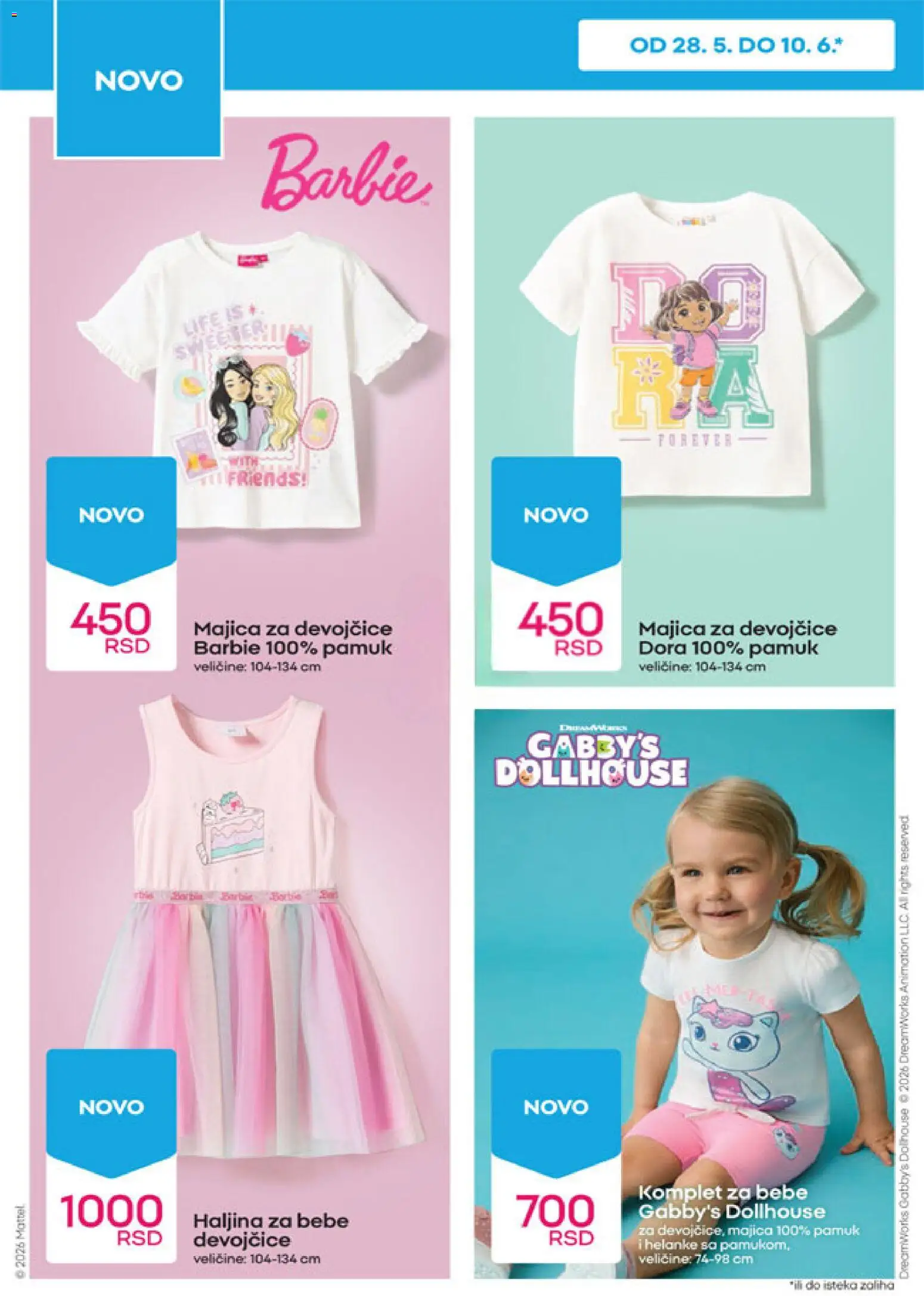 Pepco katalog - važi od 28.05.2026 | Strana: 6 | Proizvode: Haljina, Helanke, Barbie