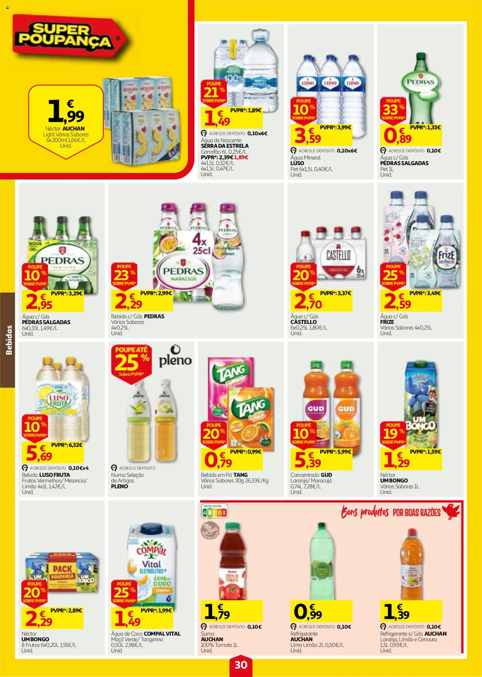 Auchan folheto │ válido de 24/09/2026 | Página: 30 | Produtos: Agua, Refrigerante, Maça, Cenoura