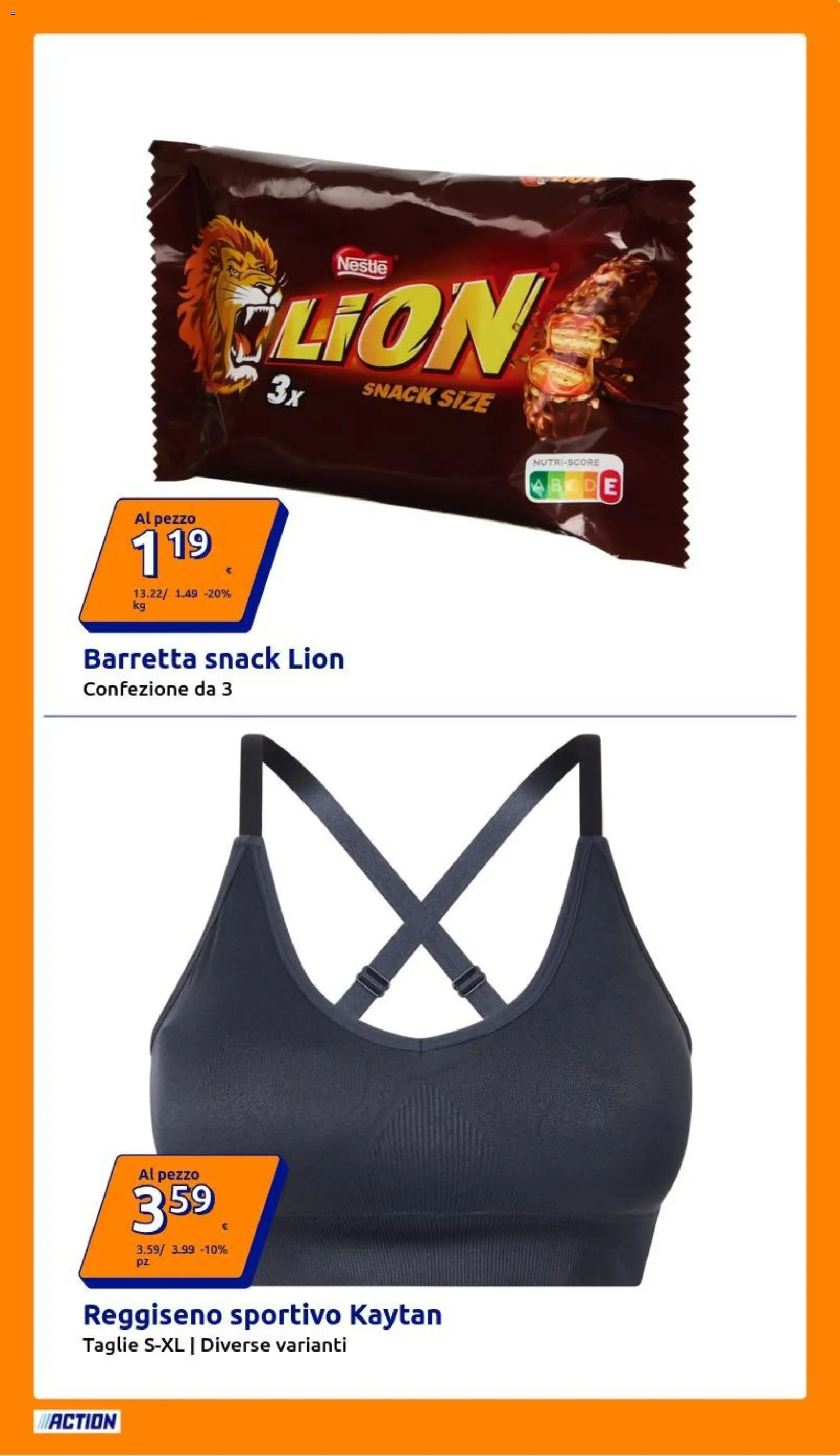 Volantino Action del 17.06.2026 | Pagina: 19 | Prodotti: Reggiseno, Barretta
