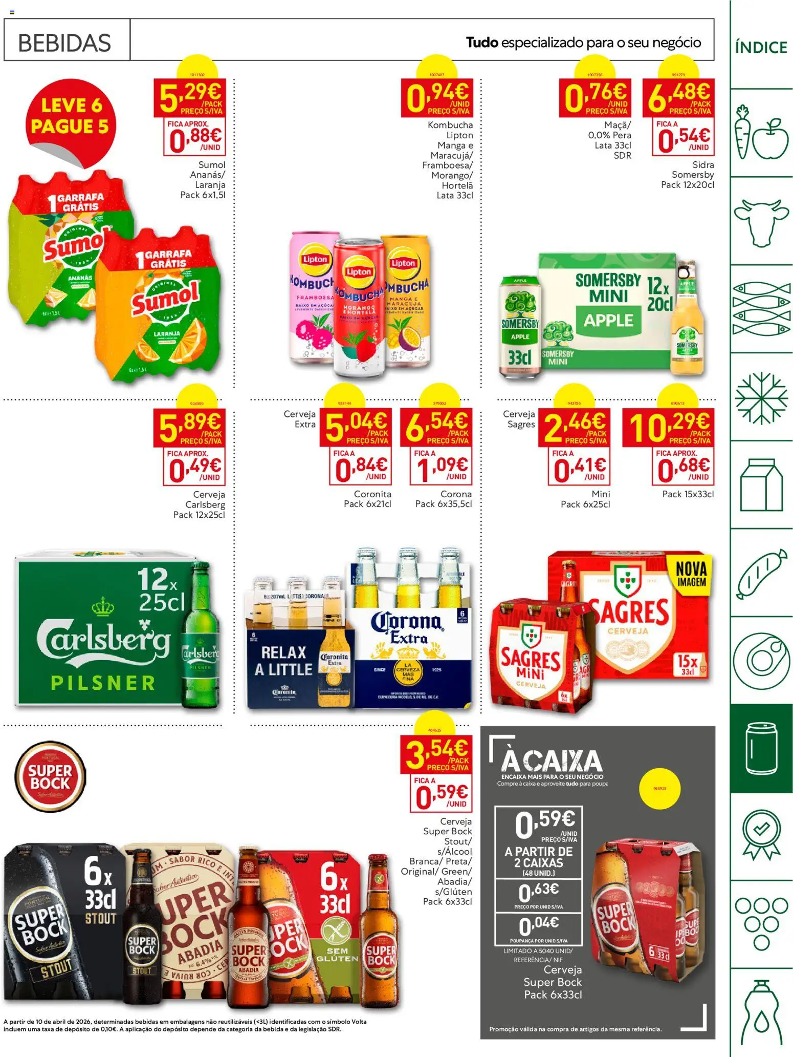 Recheio Horeca │ válido de 15/09/2026 | Página: 19 | Produtos: Sidra, Super bock, Hortelã, Açúcar