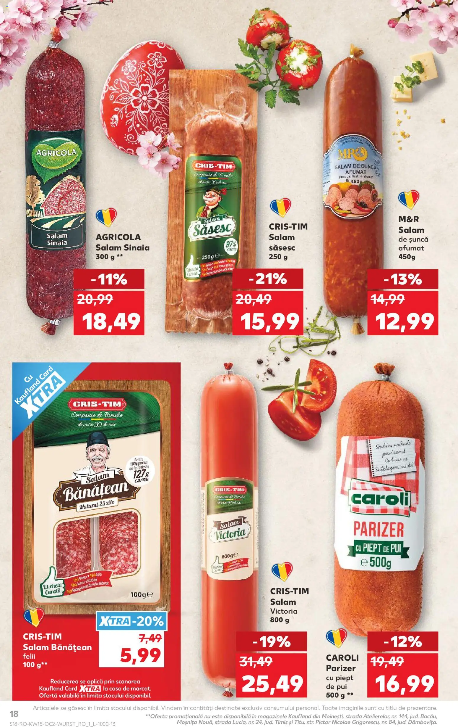 Noul catalog Kaufland – valabil de la 08.04.2026 | Pagină: 18 | Produse: Hacıyatmaz Kedi Oyuncağı, Salam, Pește, Parizer