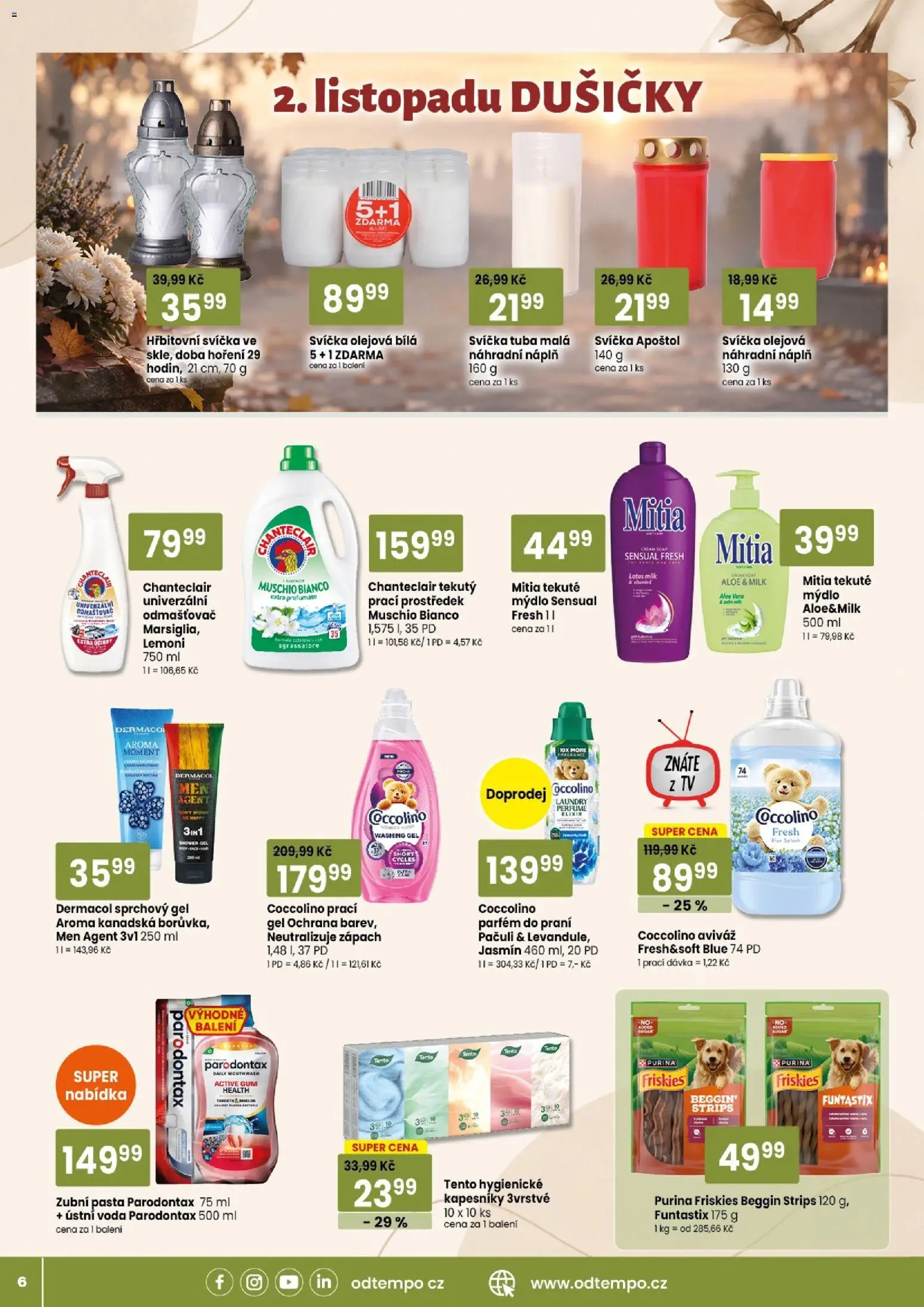 TEMPO leták - market od 21.10.2026 | Strana: 6 | Produkty: Aviváž, Prací prostředek, Coccolino, Aloe vera