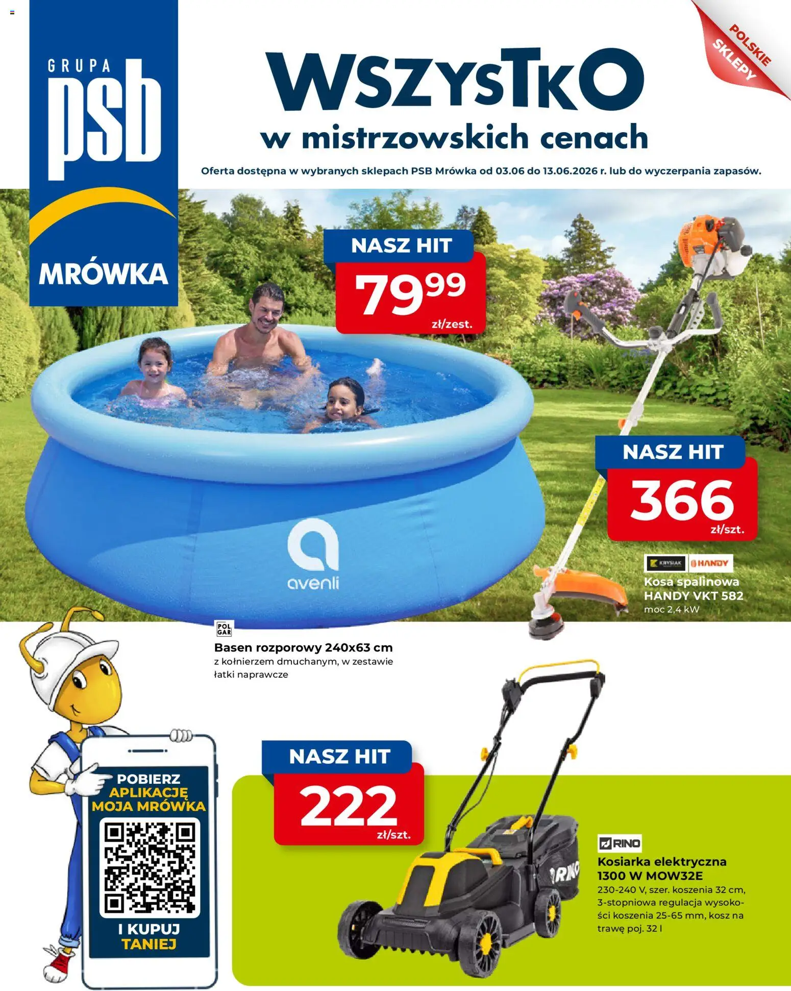 Mrówka gazetka - Elbląg od 03.06.2026 | Strona: 1 | Produkty: Kosiarka, Basen, Kosz