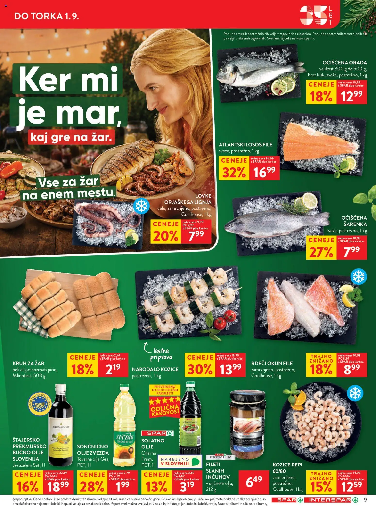 Novi Spar katalog ponudbe – veljaven od 26.08.2026 | Stran: 11 | Izdelki: Zar, Bučno olje, Kruh, Orada