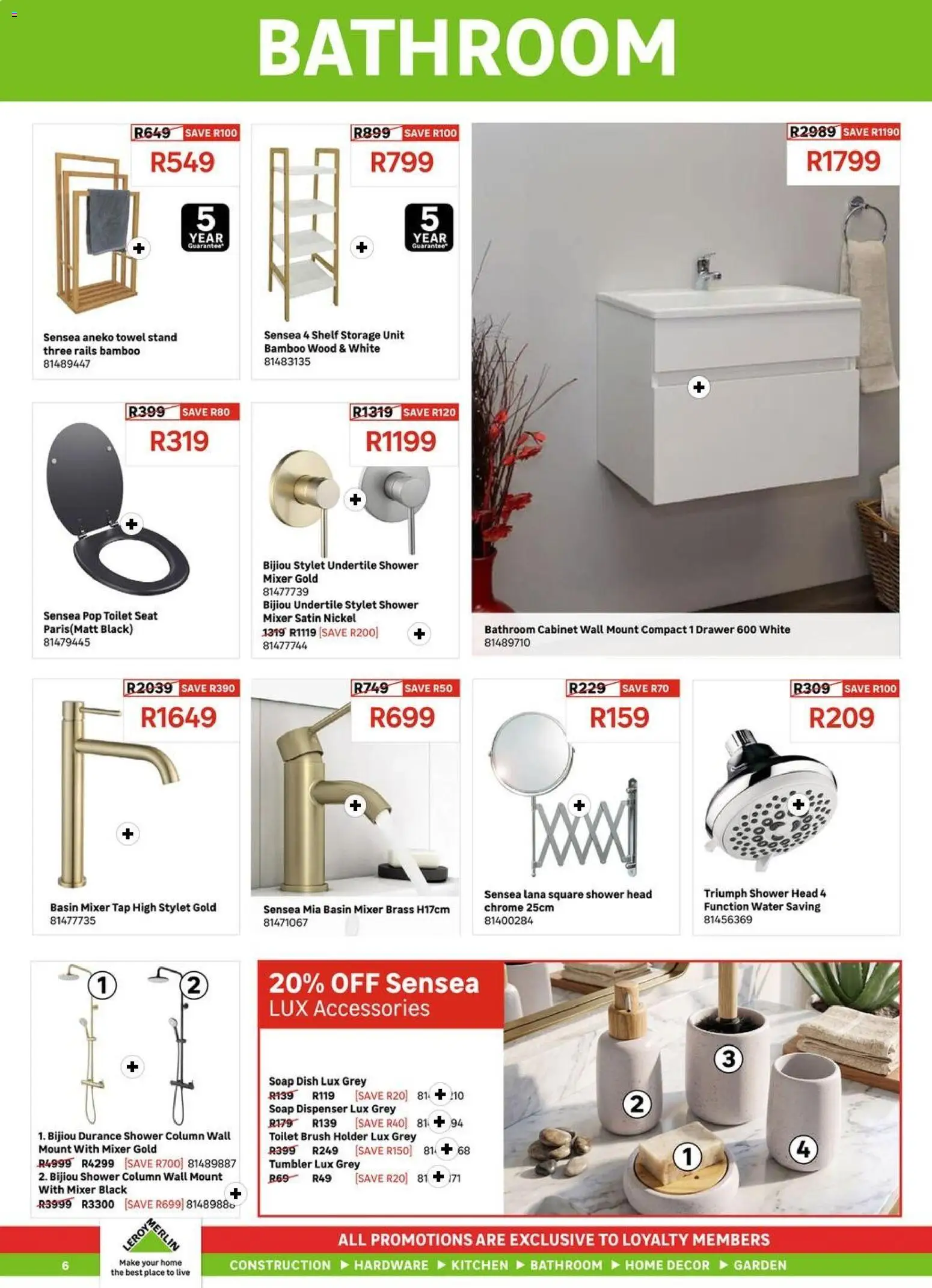 New Leroy Merlin catalogue – valid from 01.05.2026 | Page: 6 | Products: Mixer, Shelf, Towel, Tap