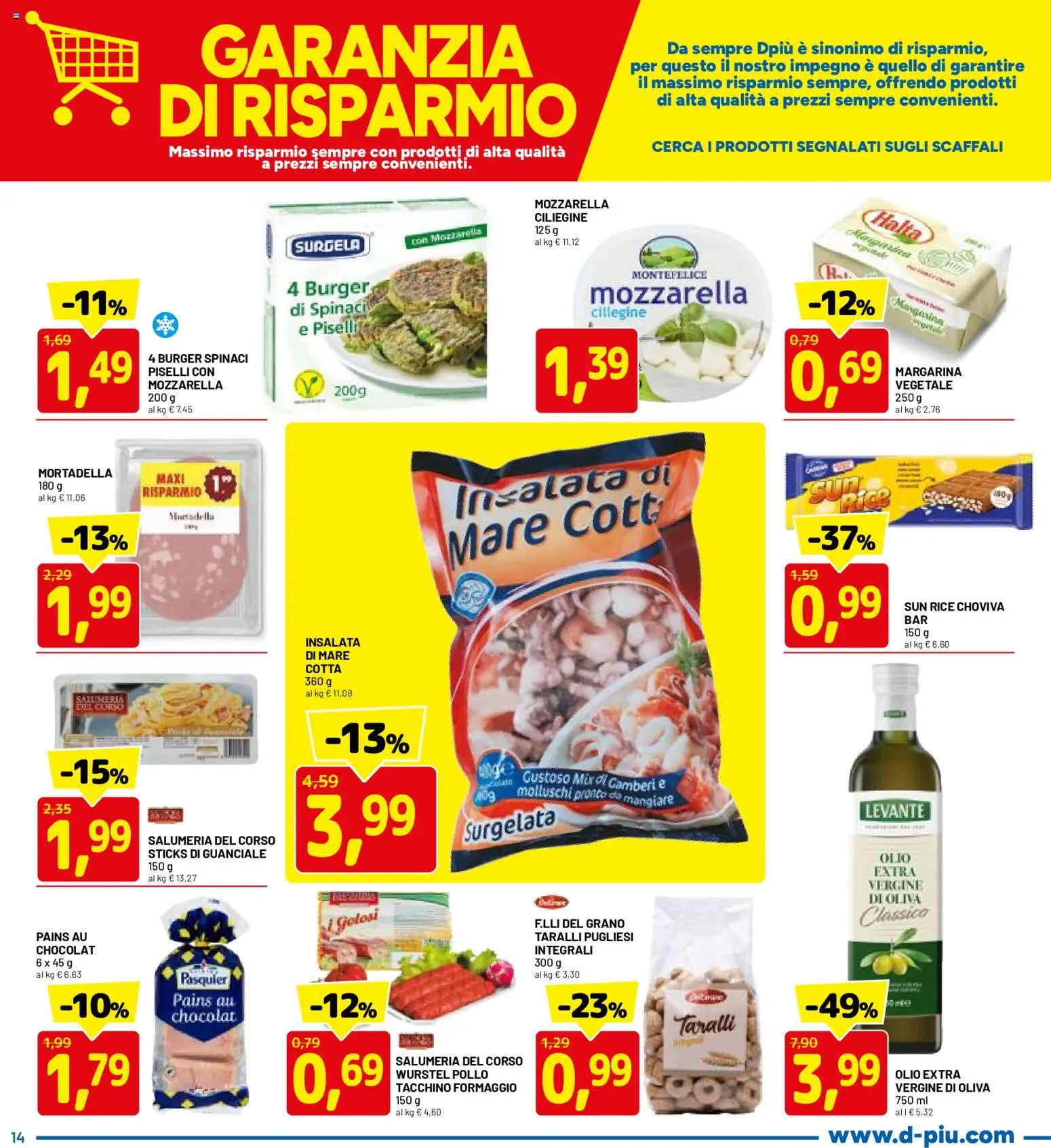 Volantino D Più del 30.04.2026 | Pagina: 14 | Prodotti: Gamberi, Insalata, Olio, Mortadella