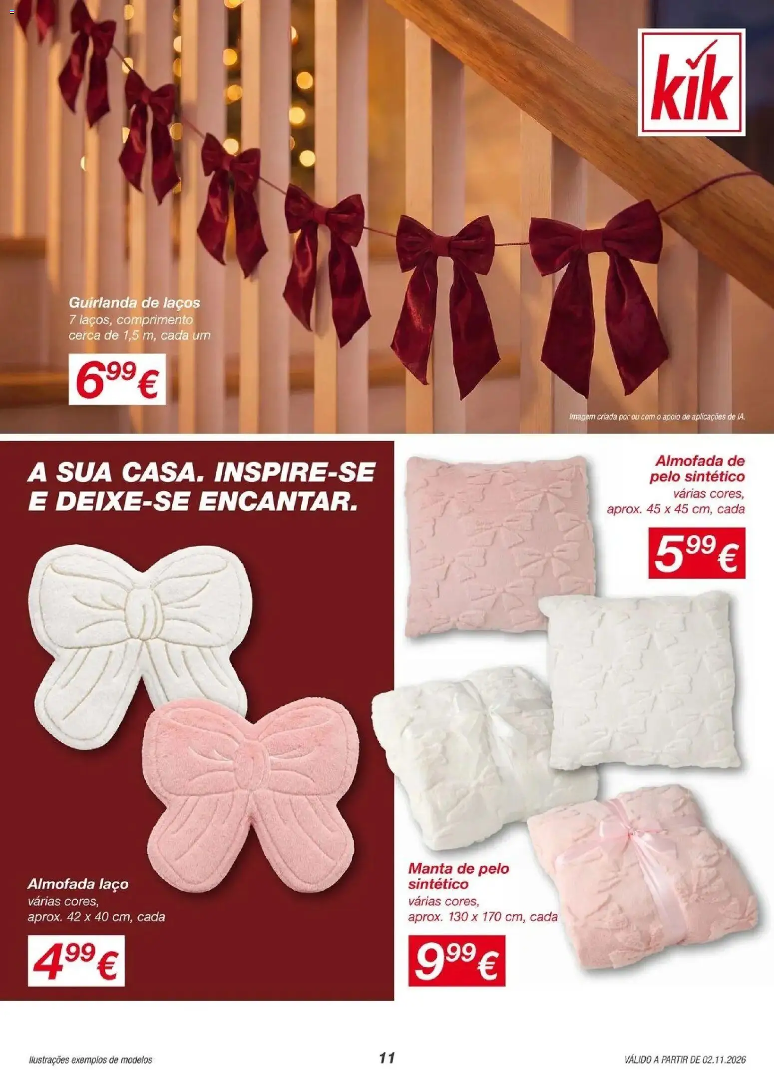 KIK - O Natal é para todos » de 30/10/2026 - 07/11/2026 | Página: 11 | Produtos: Almofada, Manta