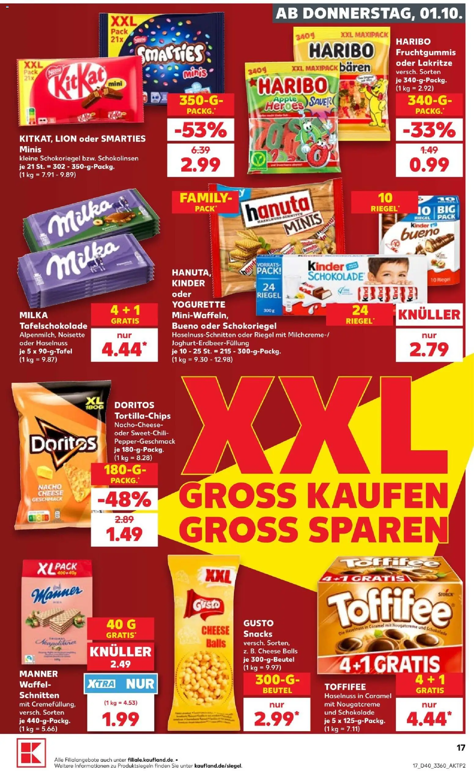 Kaufland Prospekt Potsdam – gültig ab 01.10.2026 | Seite: 21 | Produkte: Schokolade, Smarties, Milka, Apple