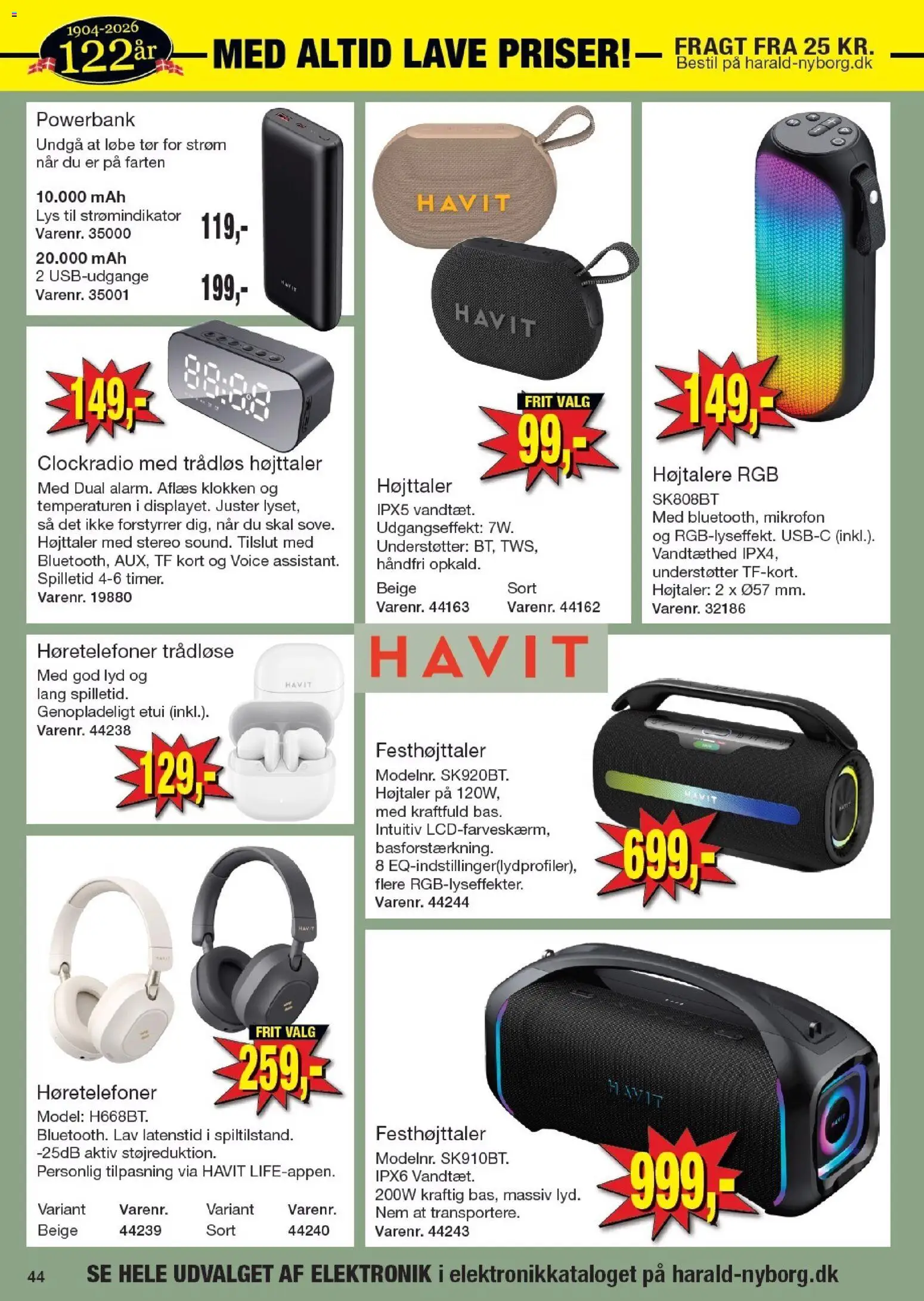 Harald Nyborg tilbudsavis – gyldig fra 08/10/2026 | Side: 50 | Produkter: Powerbank, Lyd, Høretelefoner, Højttaler
