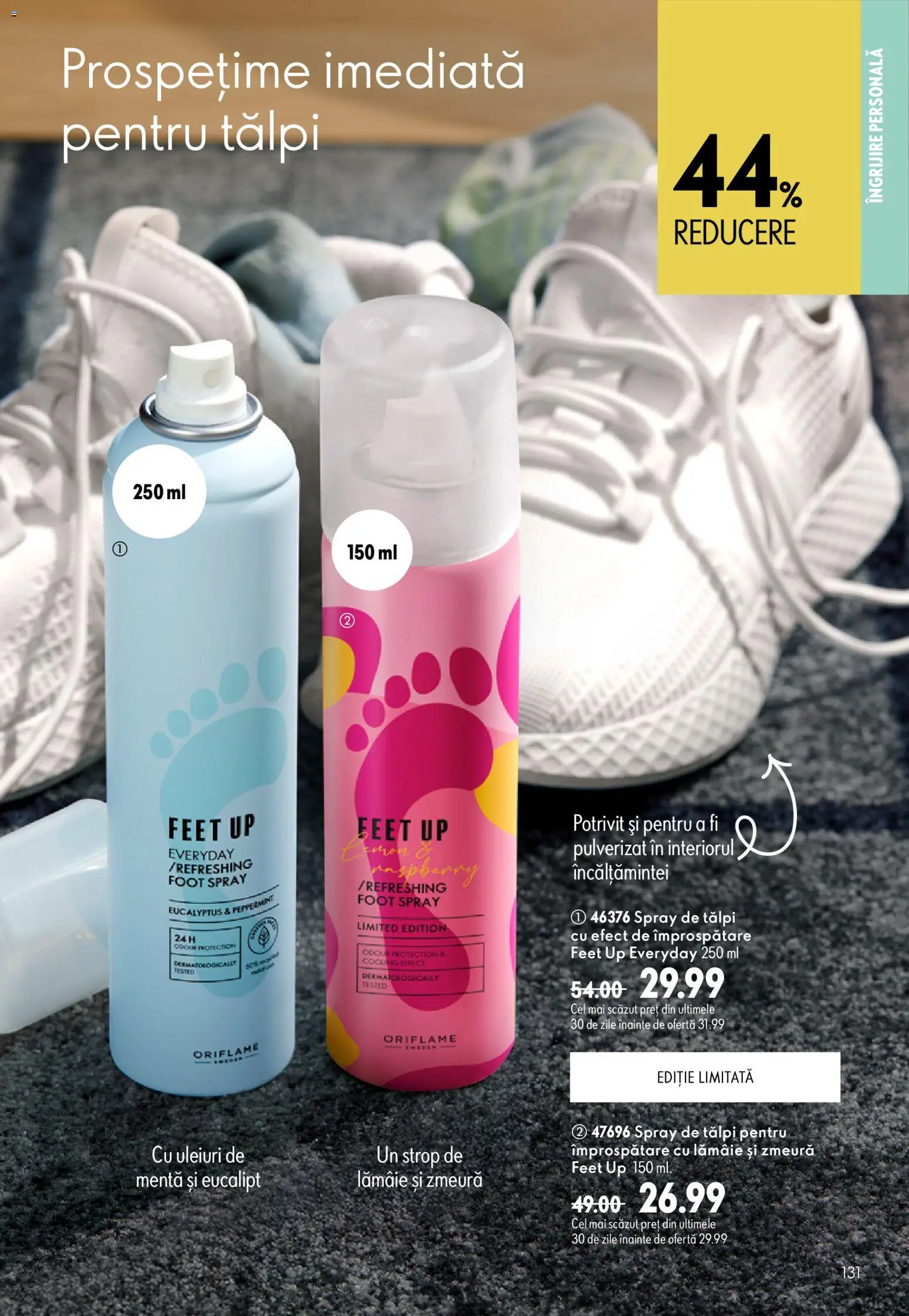 Noul catalog Oriflame – valabil de la 29.07.2026 | Pagină: 131 | Produse: Zmeură, Menta, Lămâie