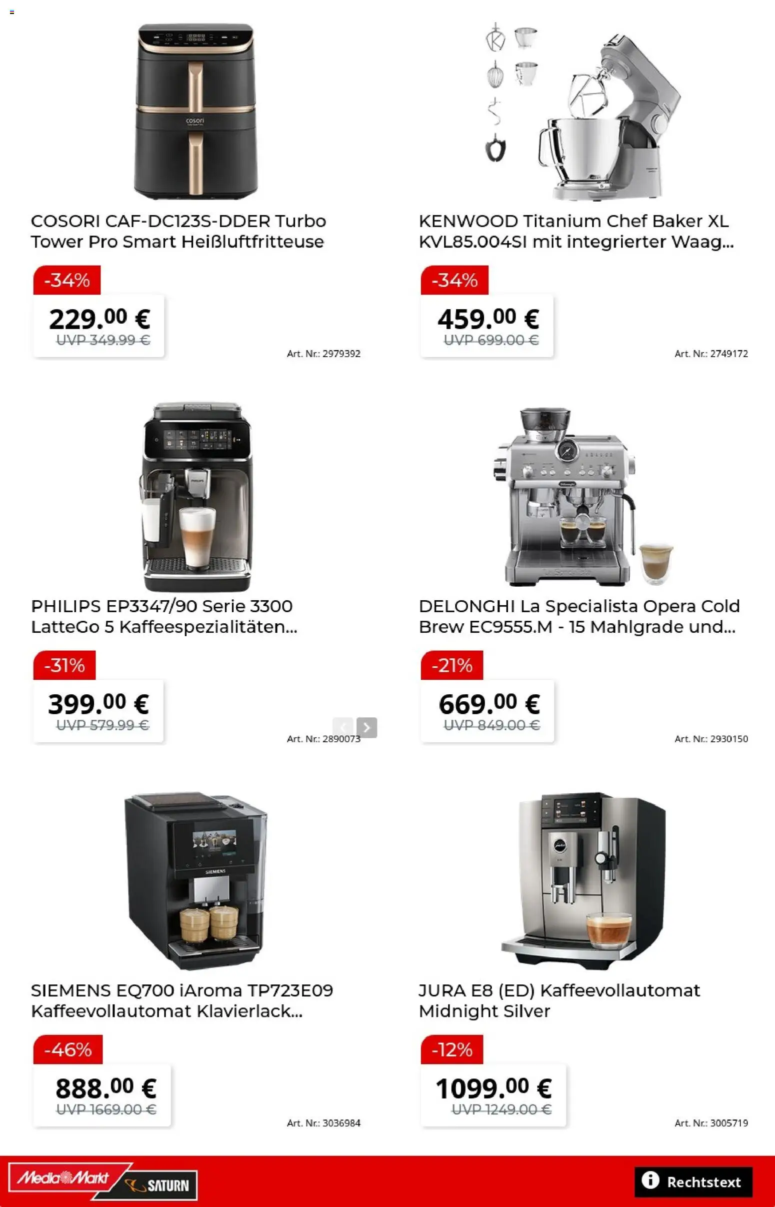Media Markt Prospekt – gültig ab 10.08.2026 | Seite: 8 | Produkte: Philips, Siemens, Jura, Heißluftfritteuse