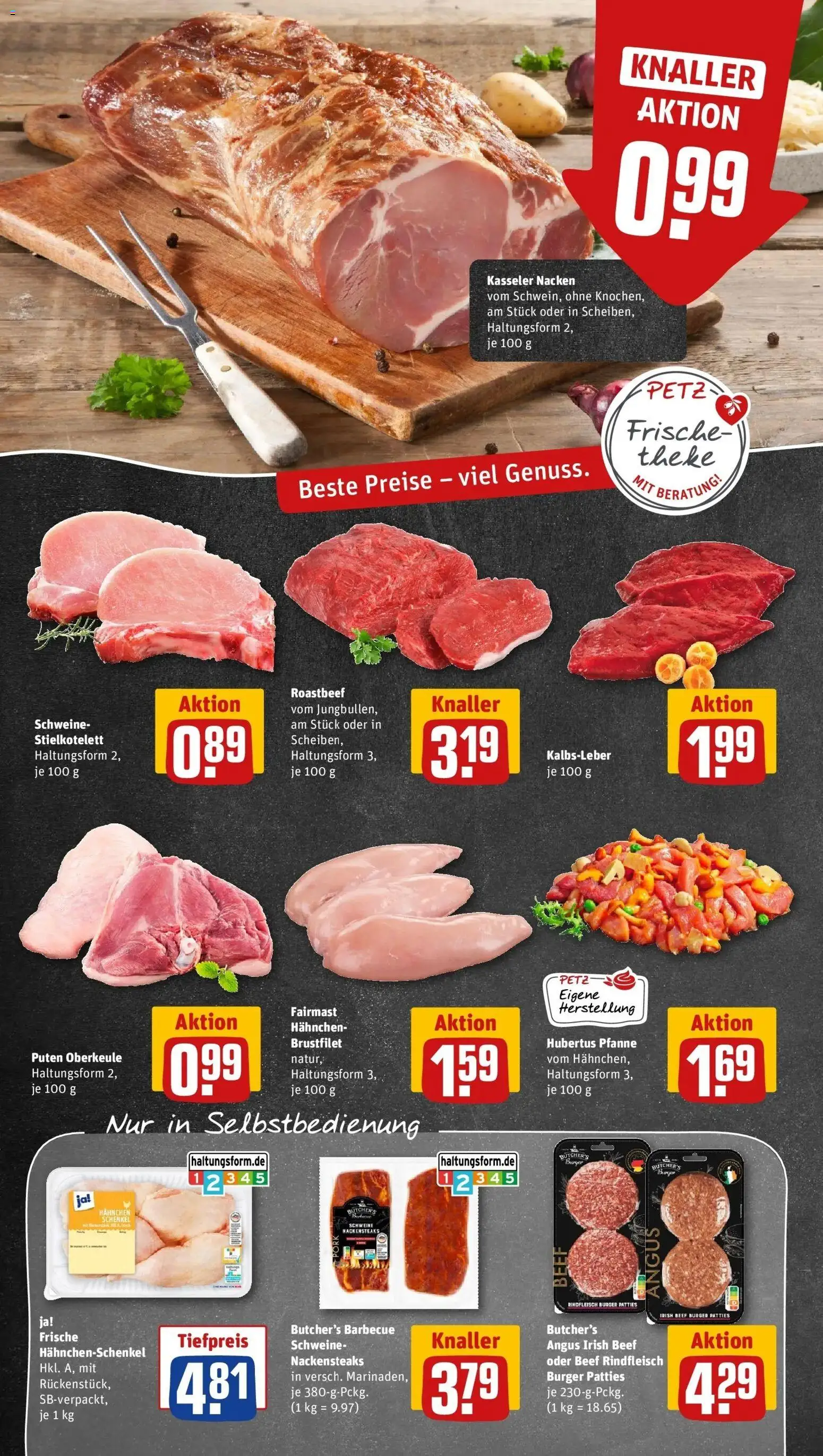 REWE Prospekt ab 21.09.2026 zum Blättern » Angebote | Seite: 14 | Produkte: Nackensteaks, Burger, Roastbeef, Kasseler nacken