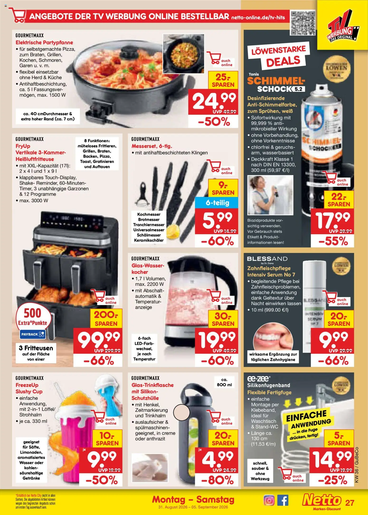Netto Marken-Discount Prospekt – gültig ab 31.08.2026 | Seite: 37 | Produkte: Creme, Wasser, Serum, Heißluftfritteuse