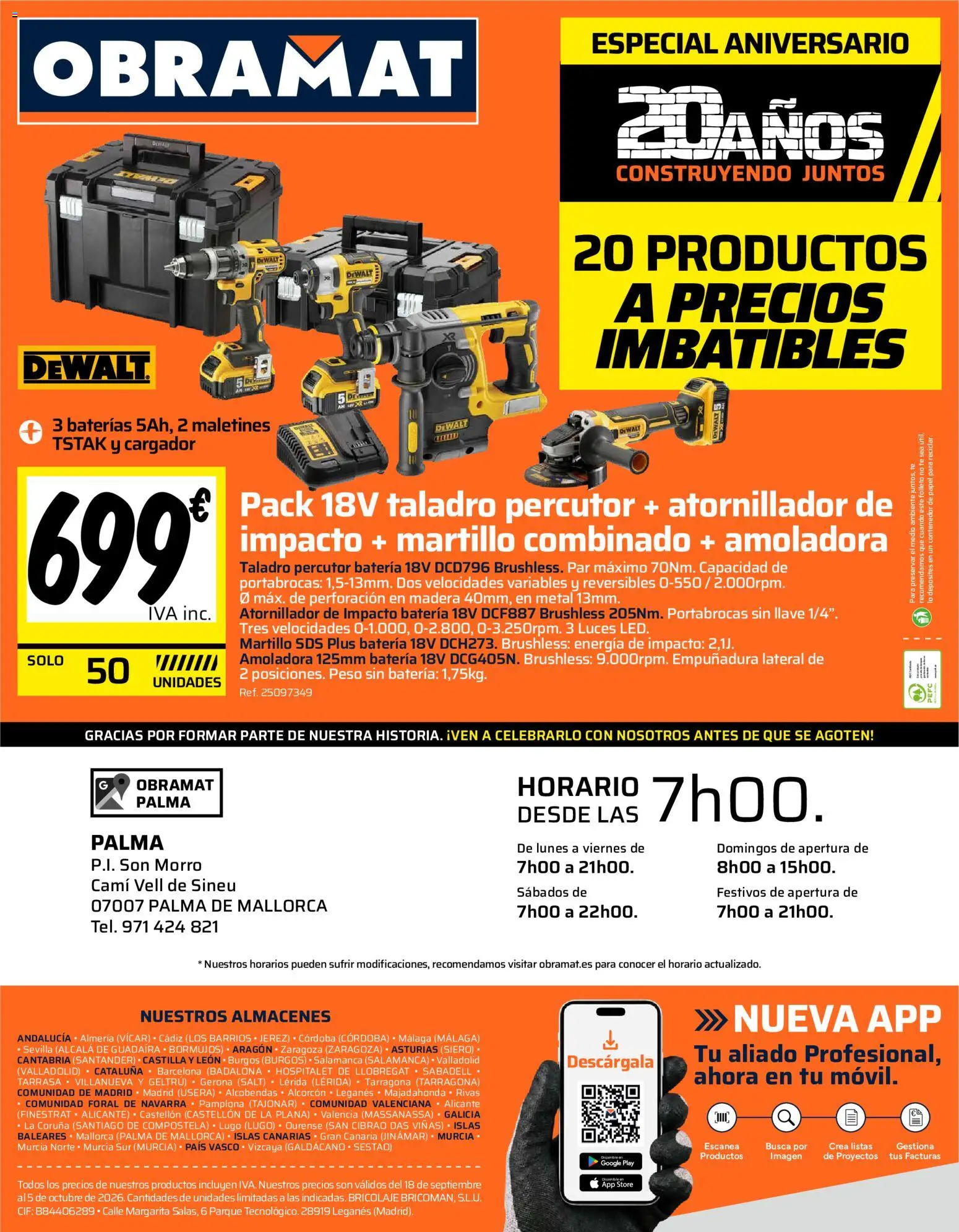 Obramat - Palma │ válido desde el 18/09/2026 | Página: 8 | Productos: Taladro percutor, Té, Peso, Batería