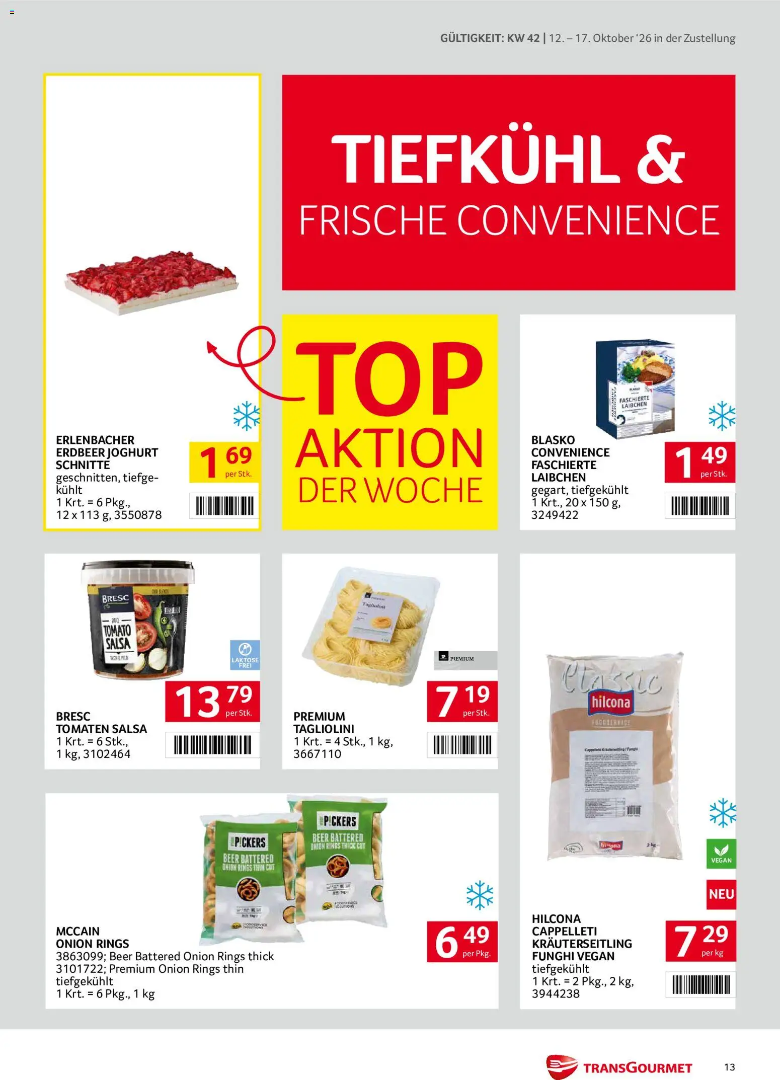 Transgourmet Flugblatt gültig ab 11.10.2026 | Seite: 13 | Produkte: Joghurt, Tomaten