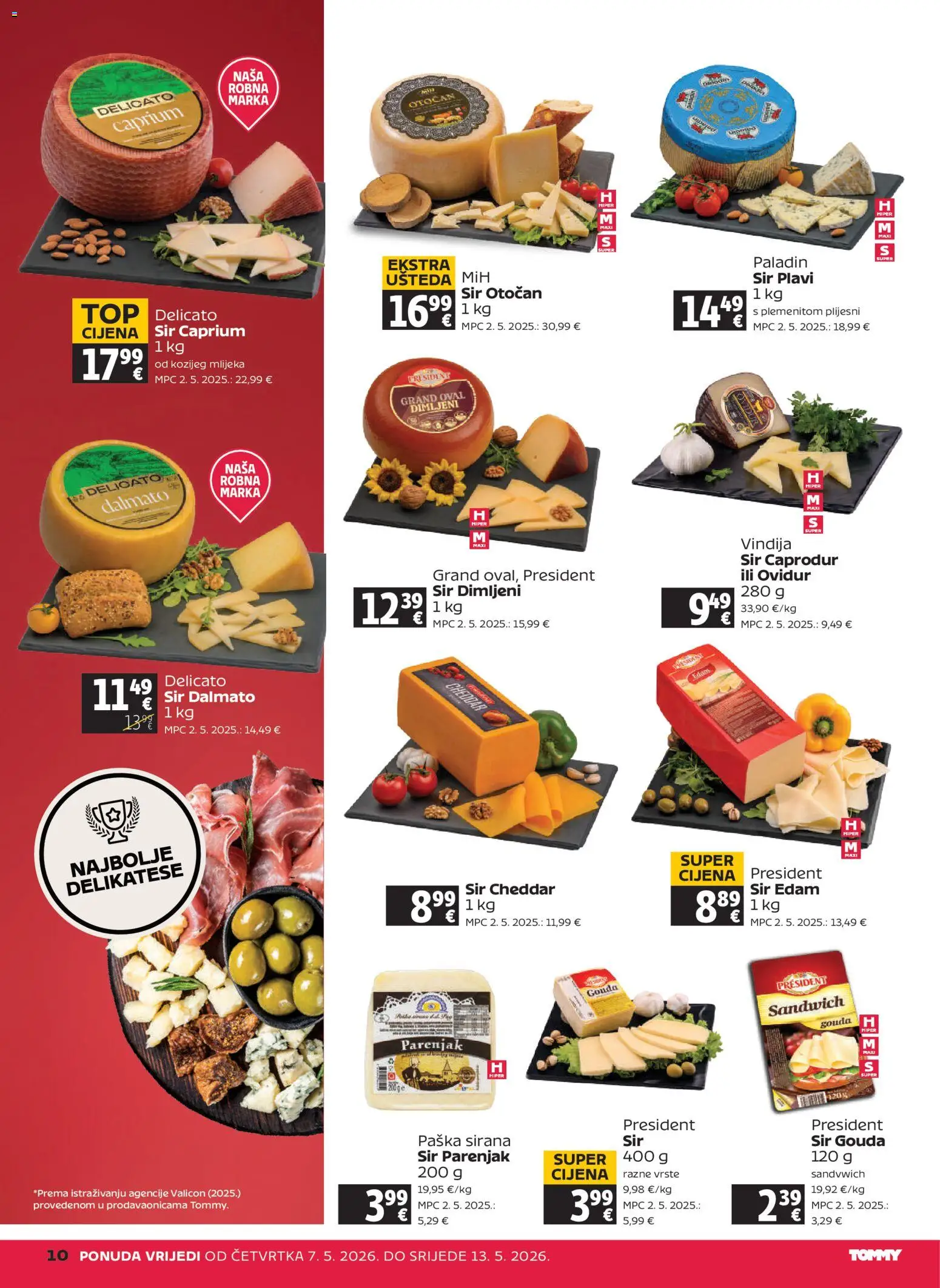 Tommy katalog | vrijedi od 07.05.2026 | Stranica: 10 | Proizvodi: Vindija, Sir, Gouda