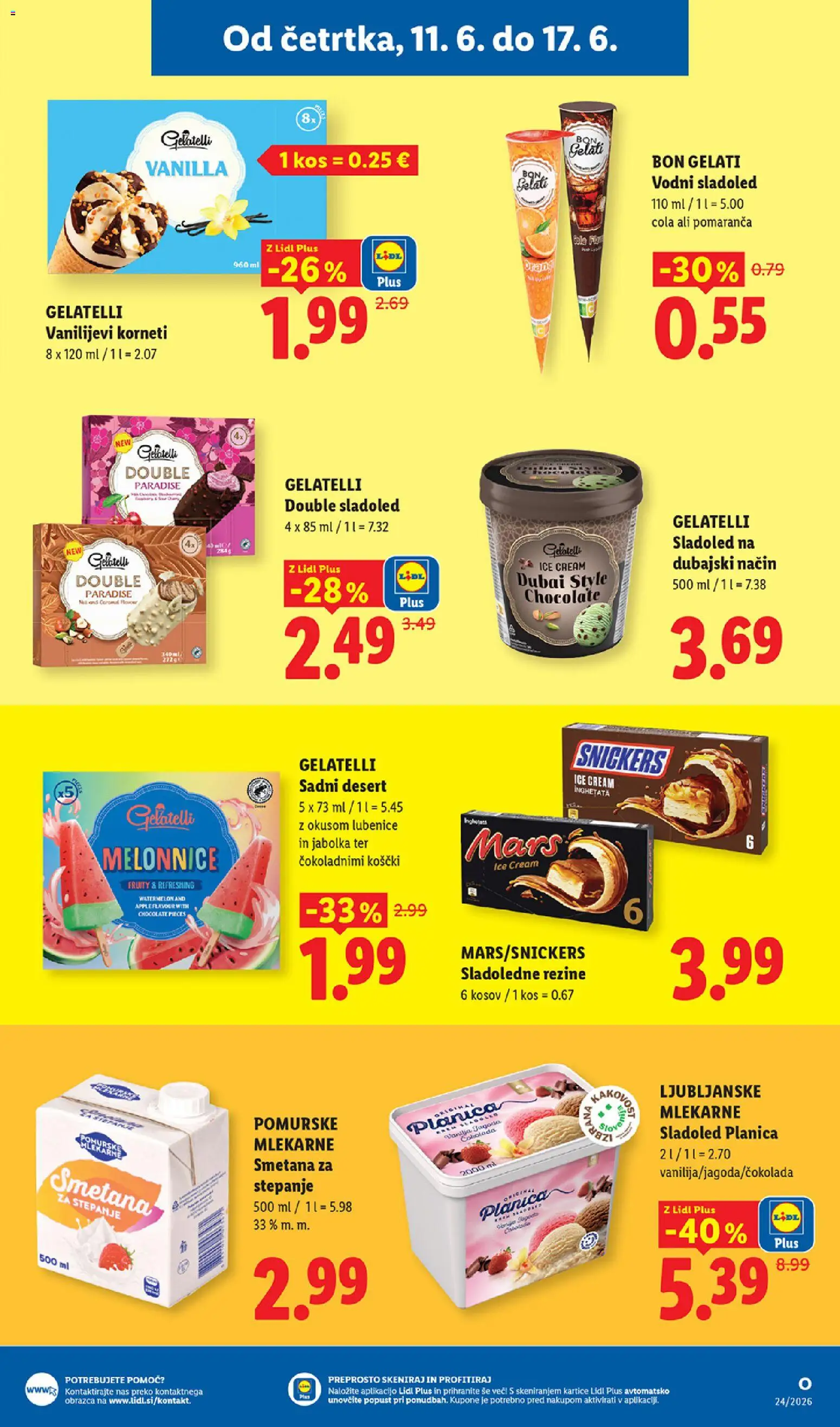 Novi Lidl katalog ponudbe – veljaven od 11.06.2026 | Stran: 17 | Izdelki: Kos, Jabolka, Smetana, Sladoled