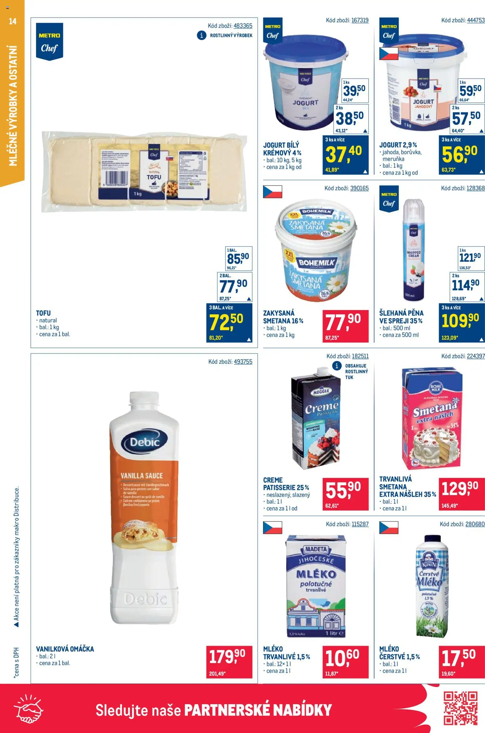 Makro leták - Gastronomie od 17.06.2026 | Strana: 14 | Produkty: Mléko, Jogurt, Smetana, Tofu