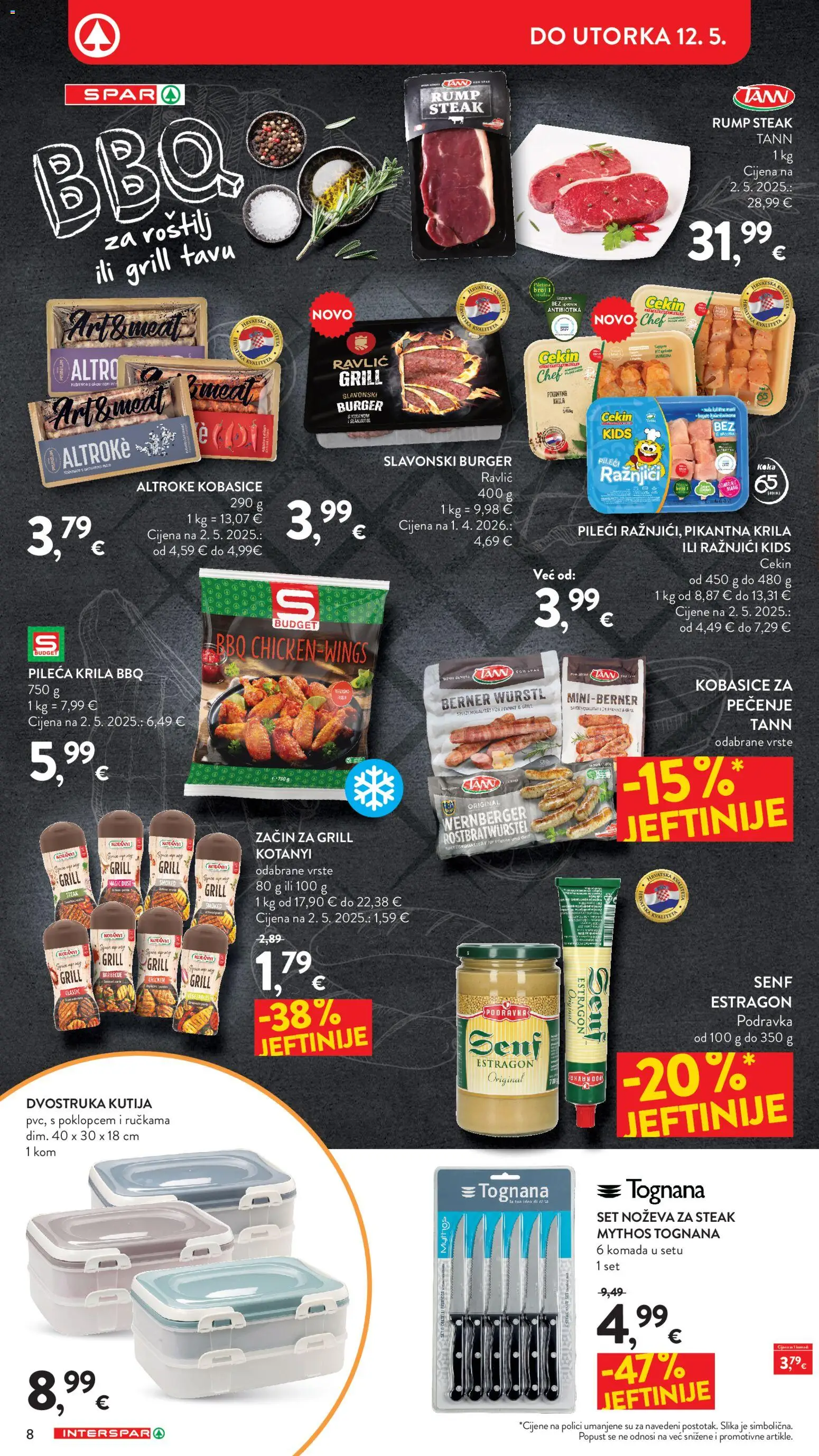Interspar katalog | vrijedi od 22.04.2026 | Stranica: 8 | Proizvodi: Roštilj, Tognana, Kutija, Podravka