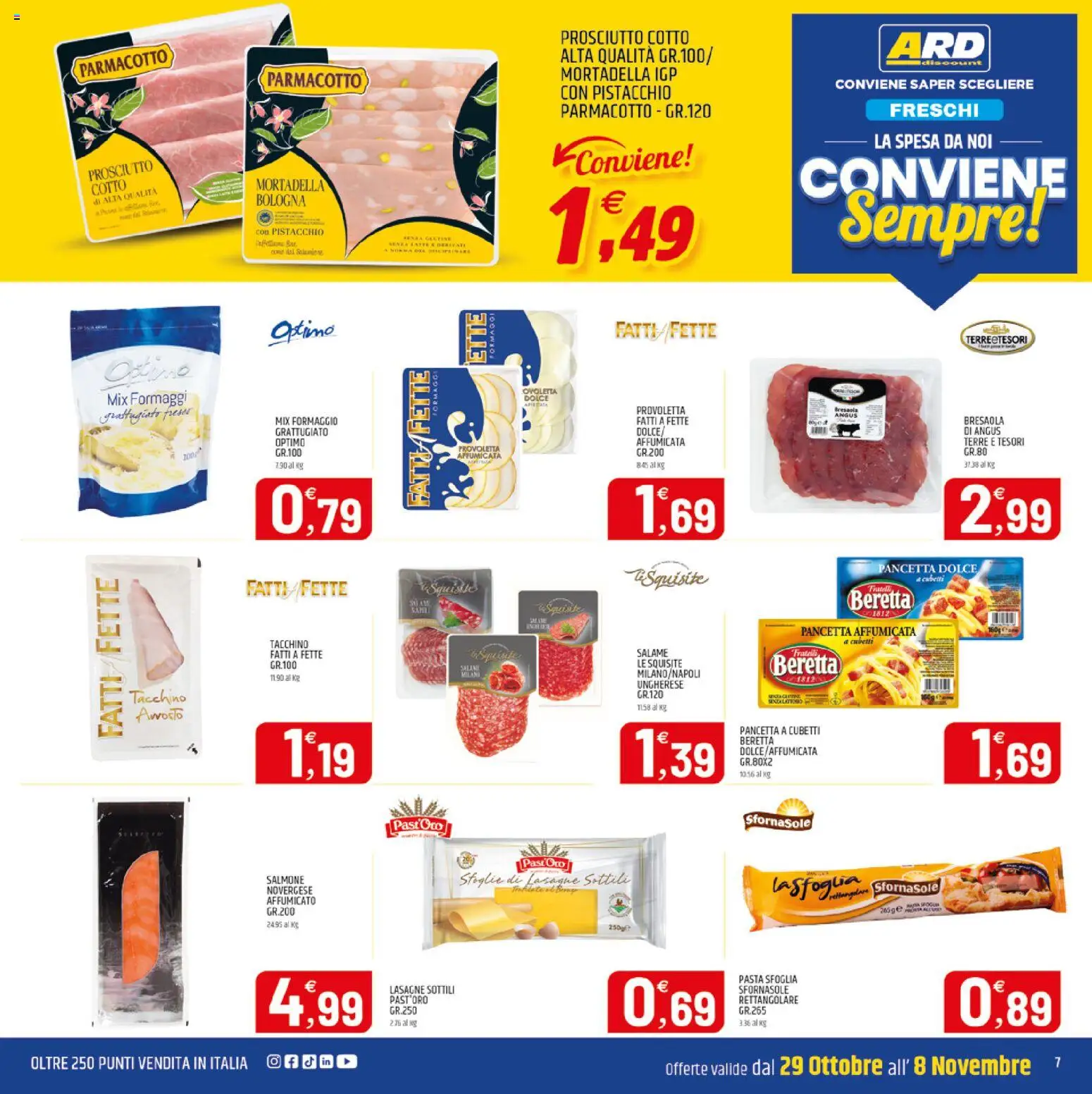 Volantino ARD Discount del 29/10/2026 | Pagina: 15 | Prodotti: Salmone, Formaggio, Mortadella, Lasagne
