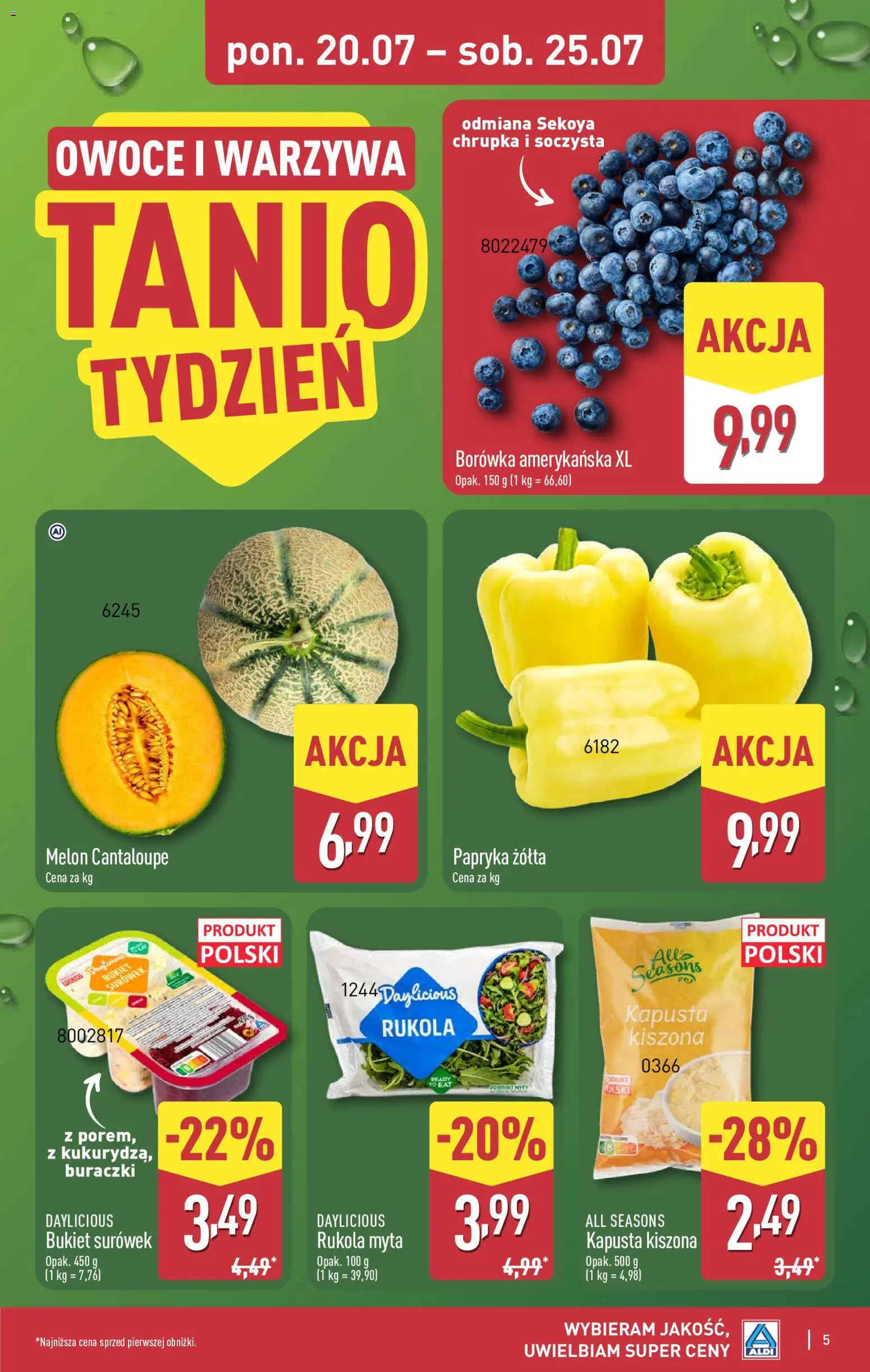 Aldi Polsko leták od 20.07.2026 | Strana: 5 | Produkty: Rukola, Kapusta