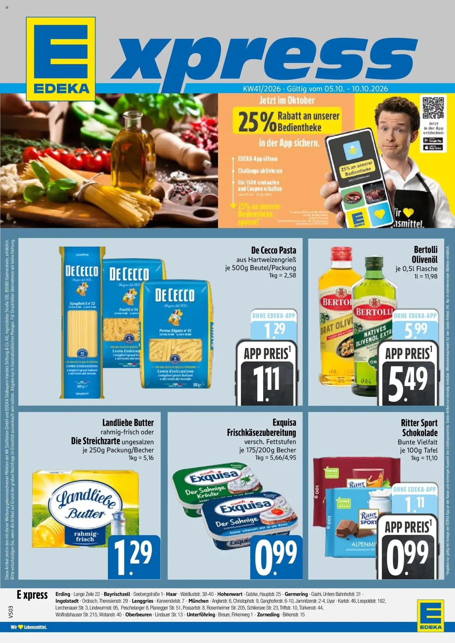E Xpress Montag, 5. Oktober Frische Produkte