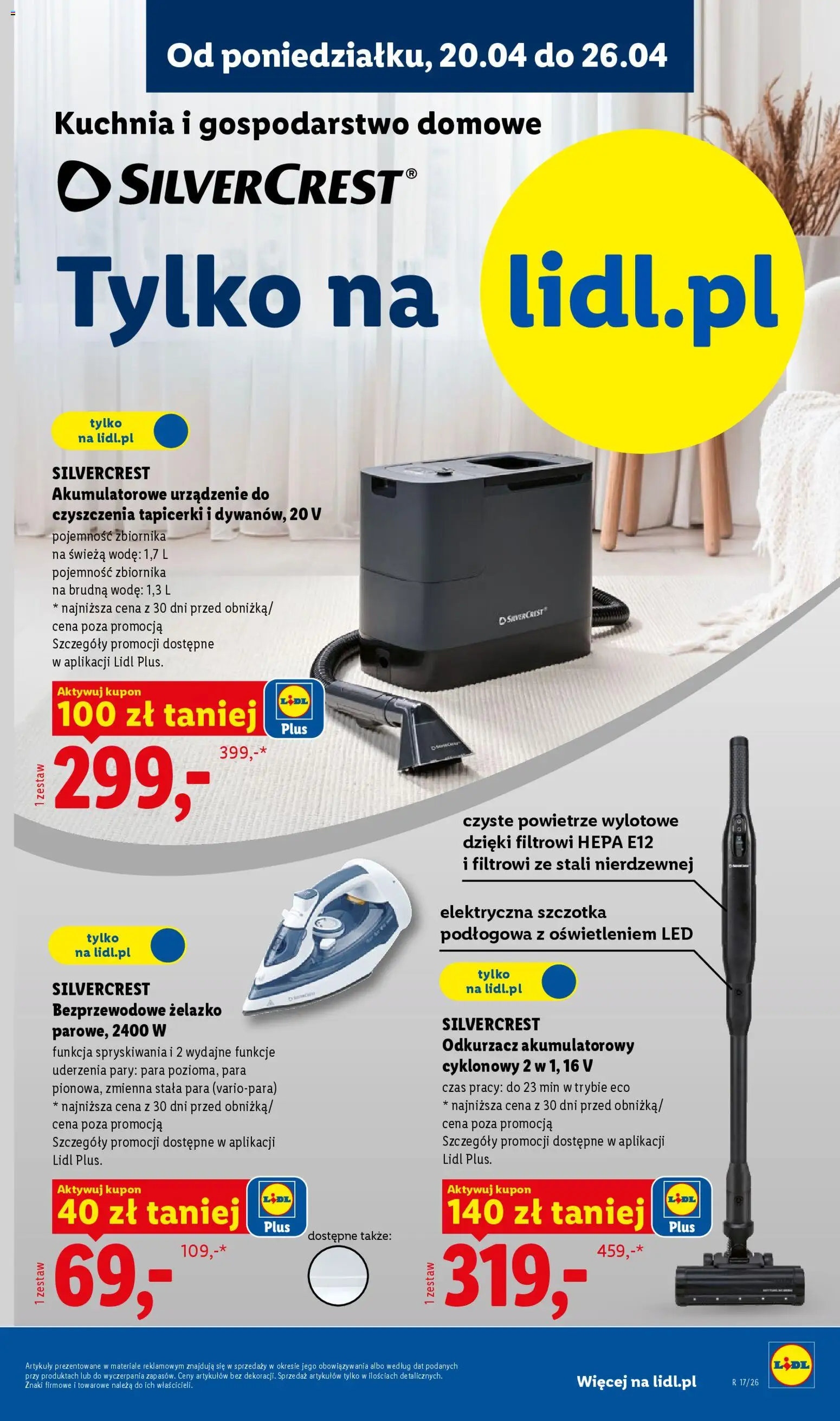 Lidl Katalog od 20.04.2026 | Strona: 15 | Produkty: Odkurzacz, Cleaner, Szczotka