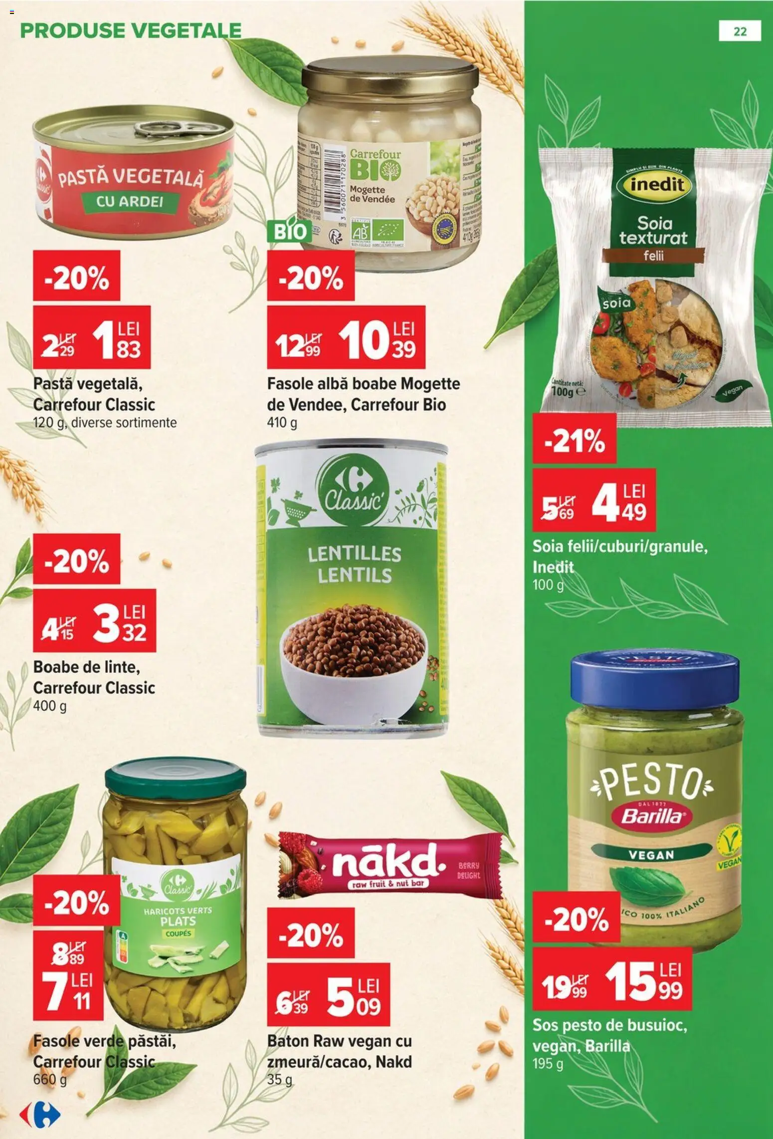Noul catalog Carrefour – valabil de la 14.10.2026 | Pagină: 22 | Produse: Carrefour Classic, Barilla, Fasole verde, Sos