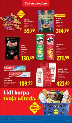 PRINGLES, Čips Original ili sa ukusom pavlake i luka 165 g - pregled Lidl kataloga - važi od 14.05.2026 | Strana: 43 | Proizvode: Colgate, Čips, Korpa, Kafa