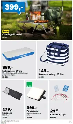 Forhåndsvisning av Biltema kundeavis gyldig fra 04.06.2026 | Side: 6 | Produkter: Powerbank, Pumpe, Sovepose