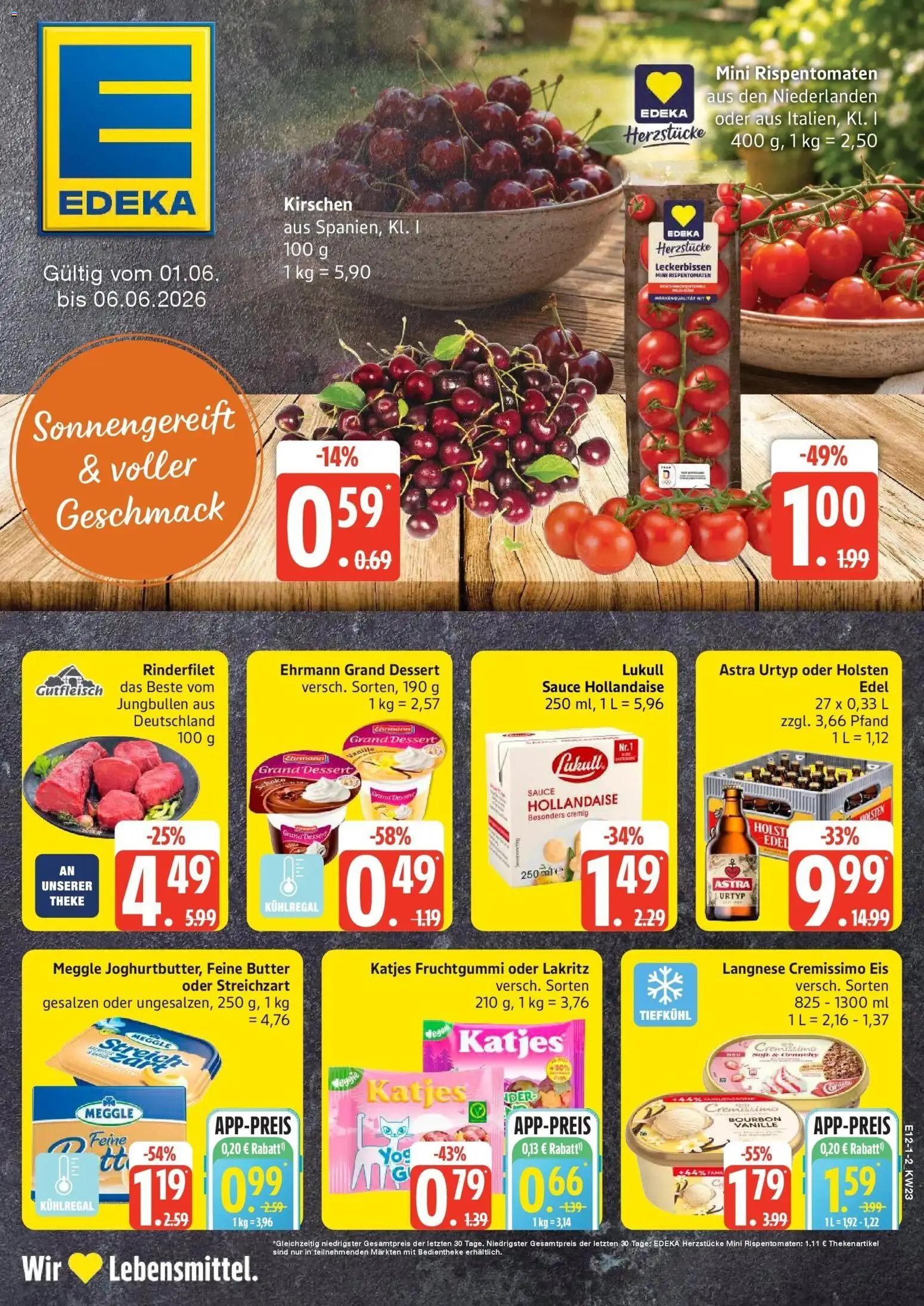 Edeka prospekt Sterup – gültig ab 01.06.2026 | Seite: 1 | Produkte: Langnese, Langnese cremissimo, Cremissimo, Katjes