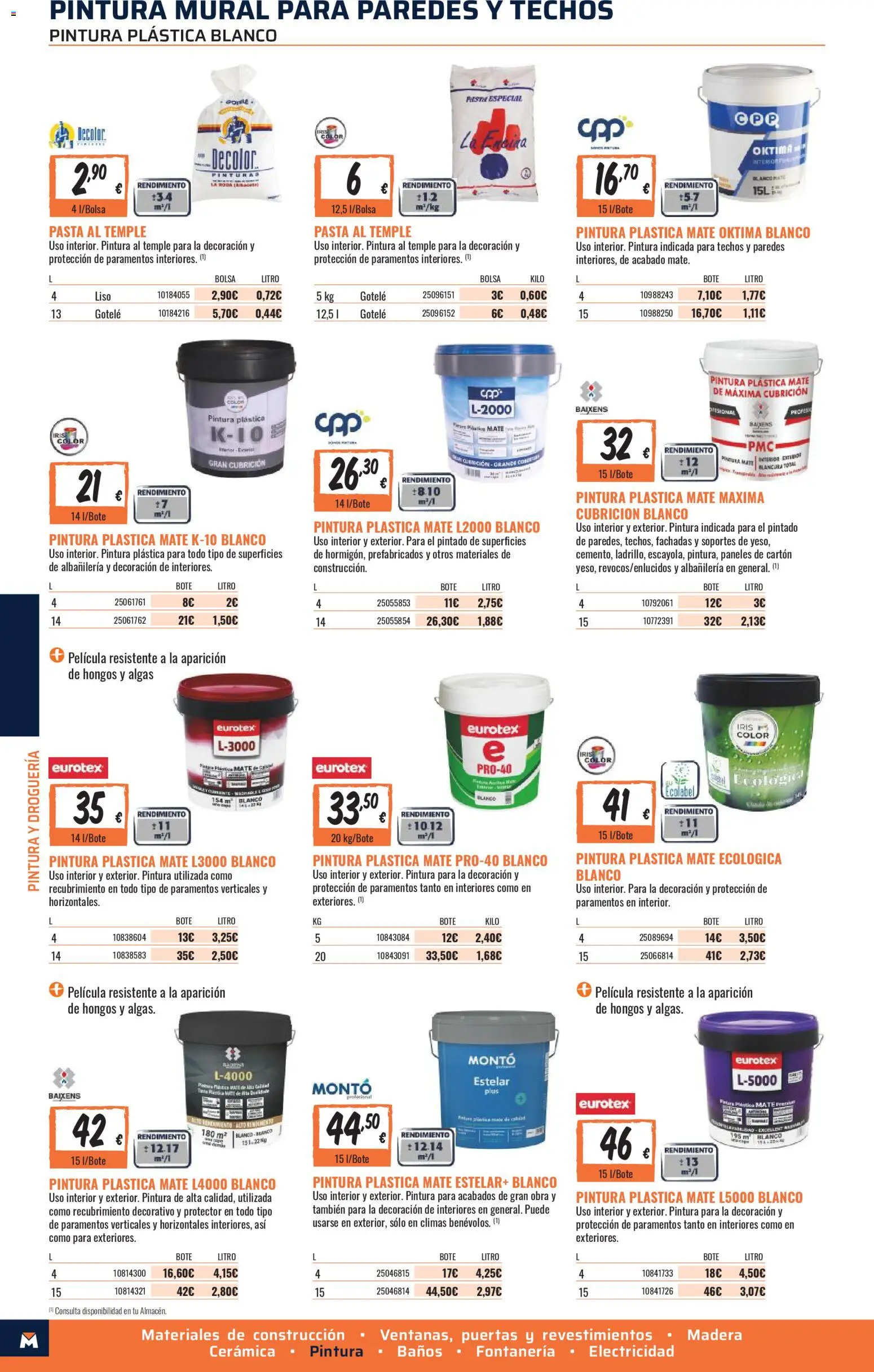 Obramat - Reformas Otono Imprenta Almacenes 03 Almeria 2026 │ válido desde el 09/10/2026 | Página: 42 | Productos: Pasta, Pintura plástica, Decoración, Puertas