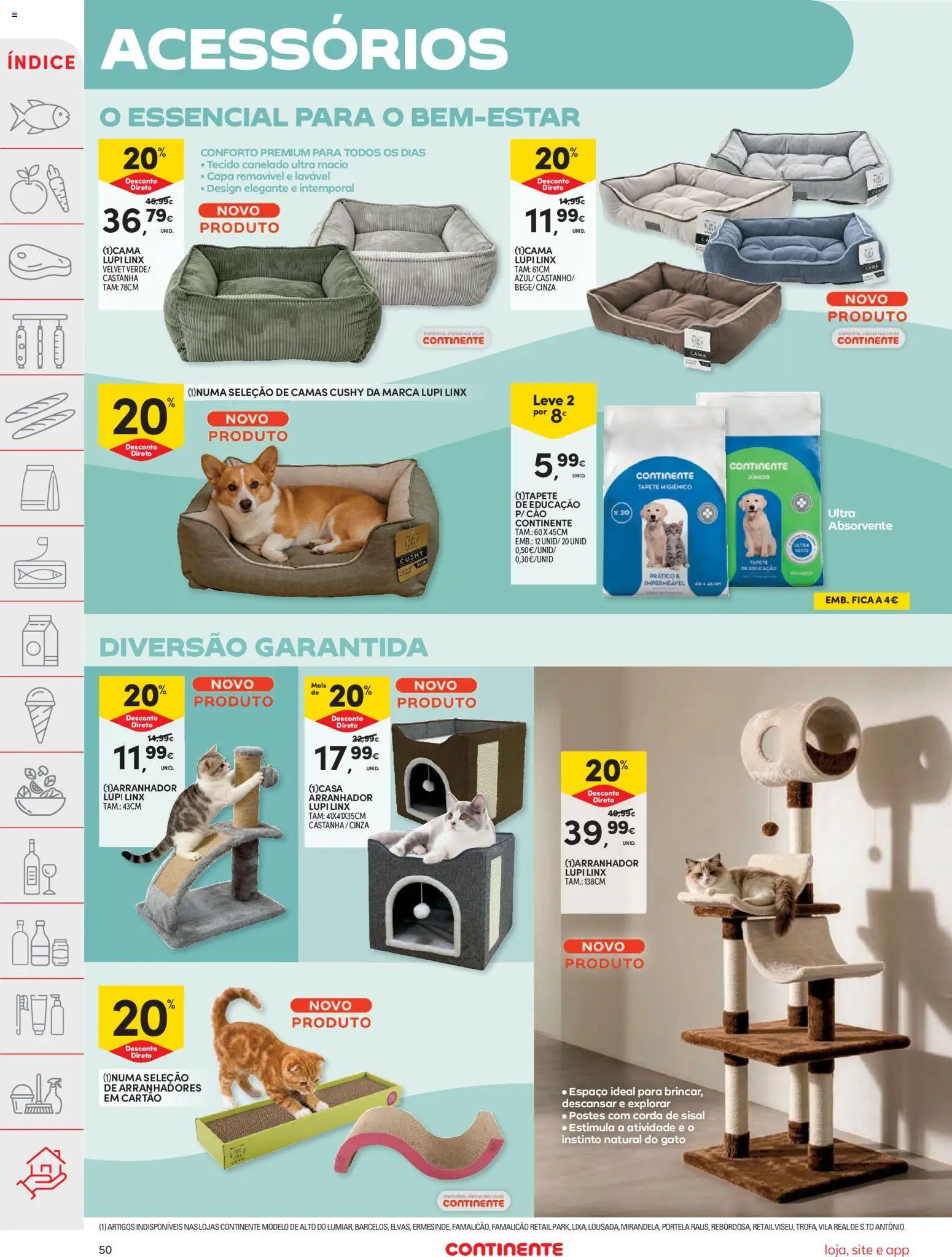 Continente folheto │ válido de 29/09/2026 | Página: 50 | Produtos: Corda, Cama, Tapete