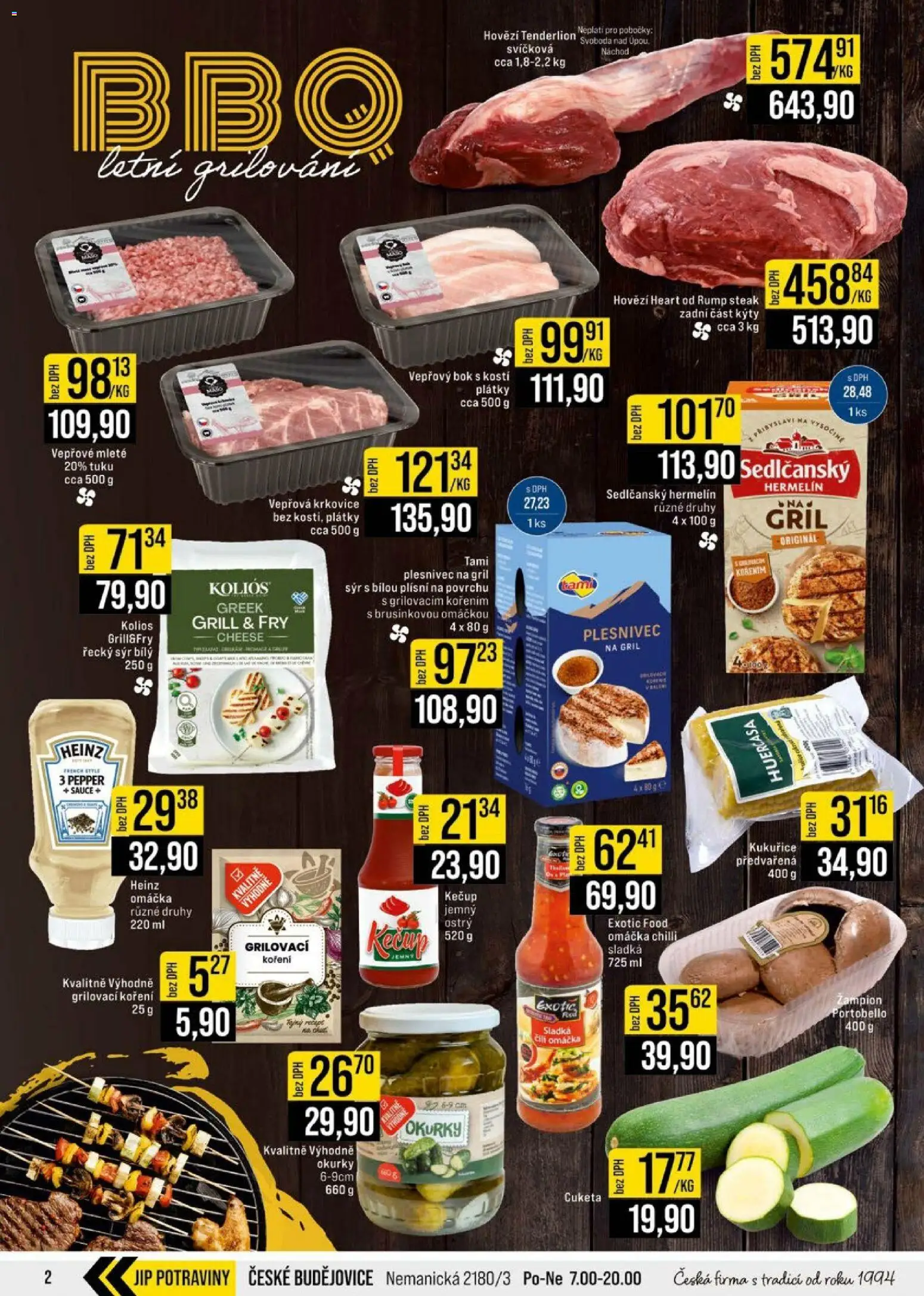 Jip leták - Cash & Carry od 15.07.2026 | Strana: 2 | Produkty: Sedlčanský Hermelín, Grilování, Vepřový bok, Okurky