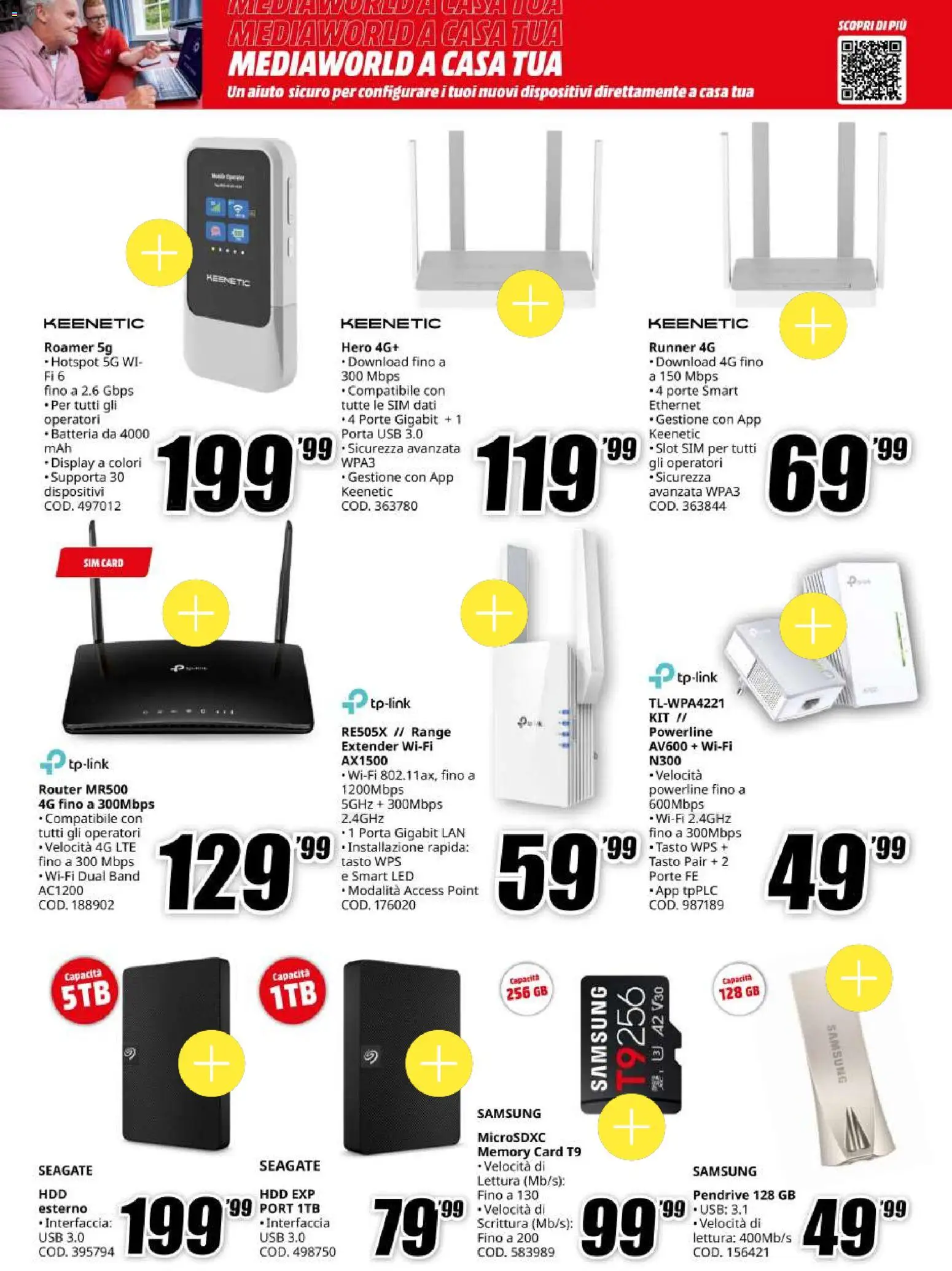 Volantino Media World del 06/10/2026 | Pagina: 13 | Prodotti: Router, Porta, Memory card, USB