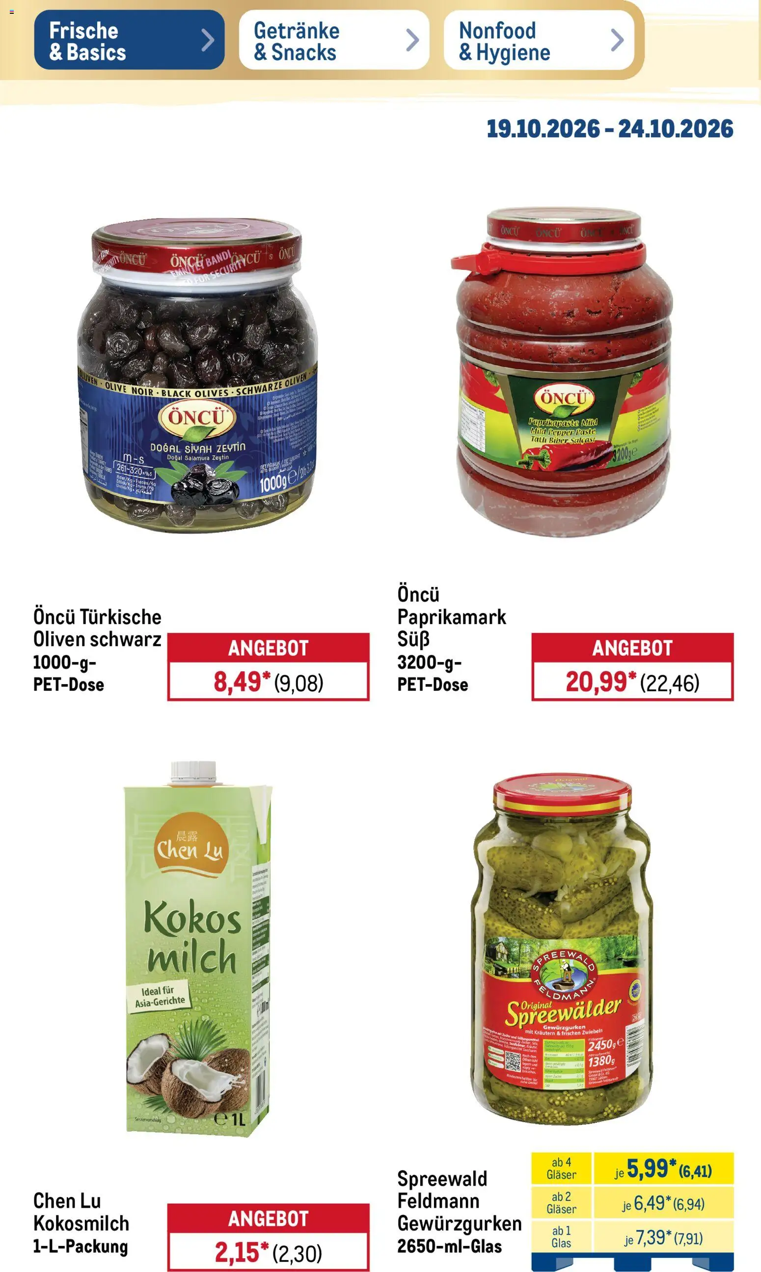 Metro NonFood-Angebote – gültig ab 19.10.2026 | Seite: 49 | Produkte: Milch, Zwiebeln, Kokosmilch