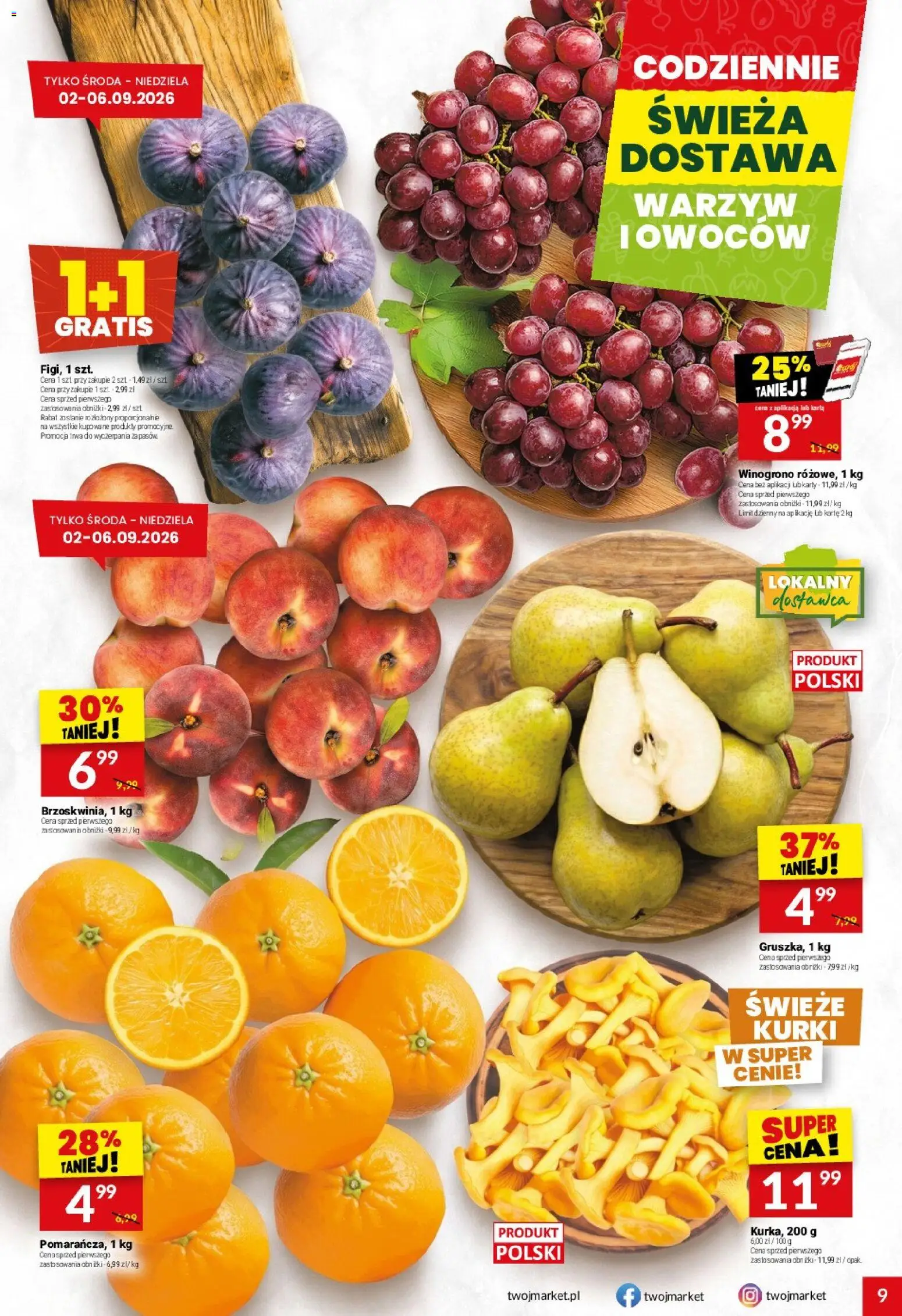 Twój Market gazetka od 02.09.2026 | Strona: 9 | Produkty: Winogrono, Kurki