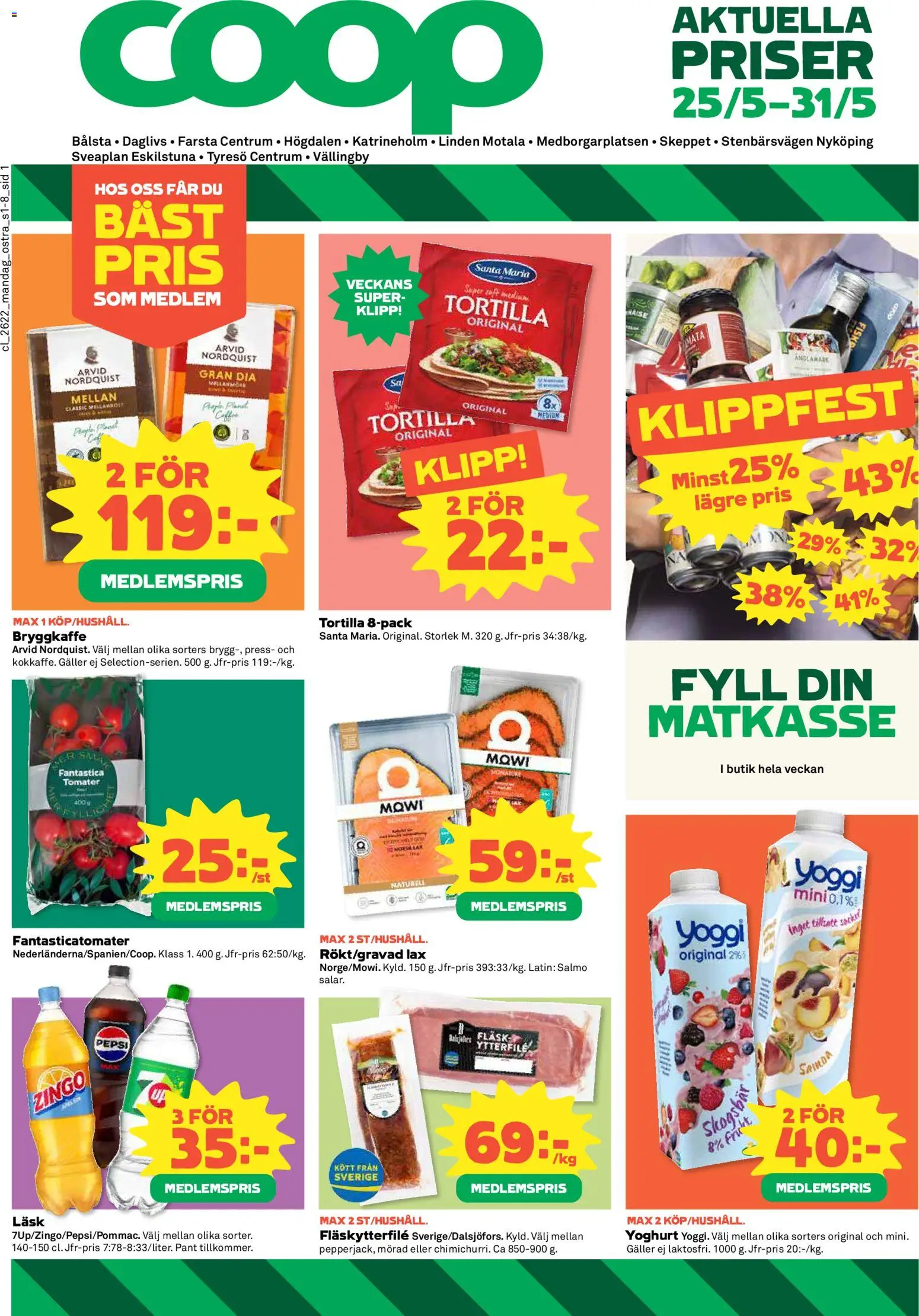Coop Daglivs reklamblad aktuell från 25.05.2026 | Sida: 1