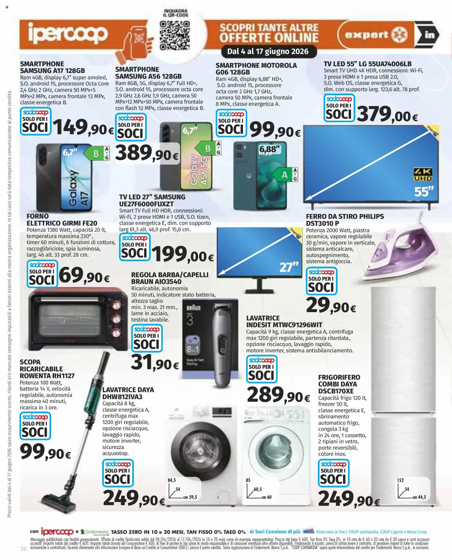 Volantino Ipercoop del 04.06.2026 | Pagina: 36 | Prodotti: smart TV, Data, Scopa, USB