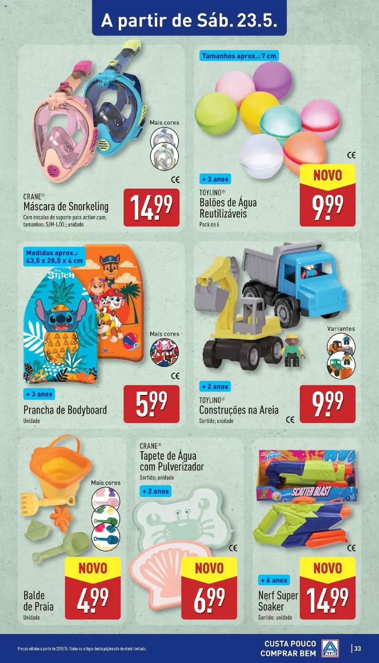 Aldi Folheto Boliqueime │ válido de 18.05.2026 | Página: 33 | Produtos: Agua, Balde, Areia, Tapete