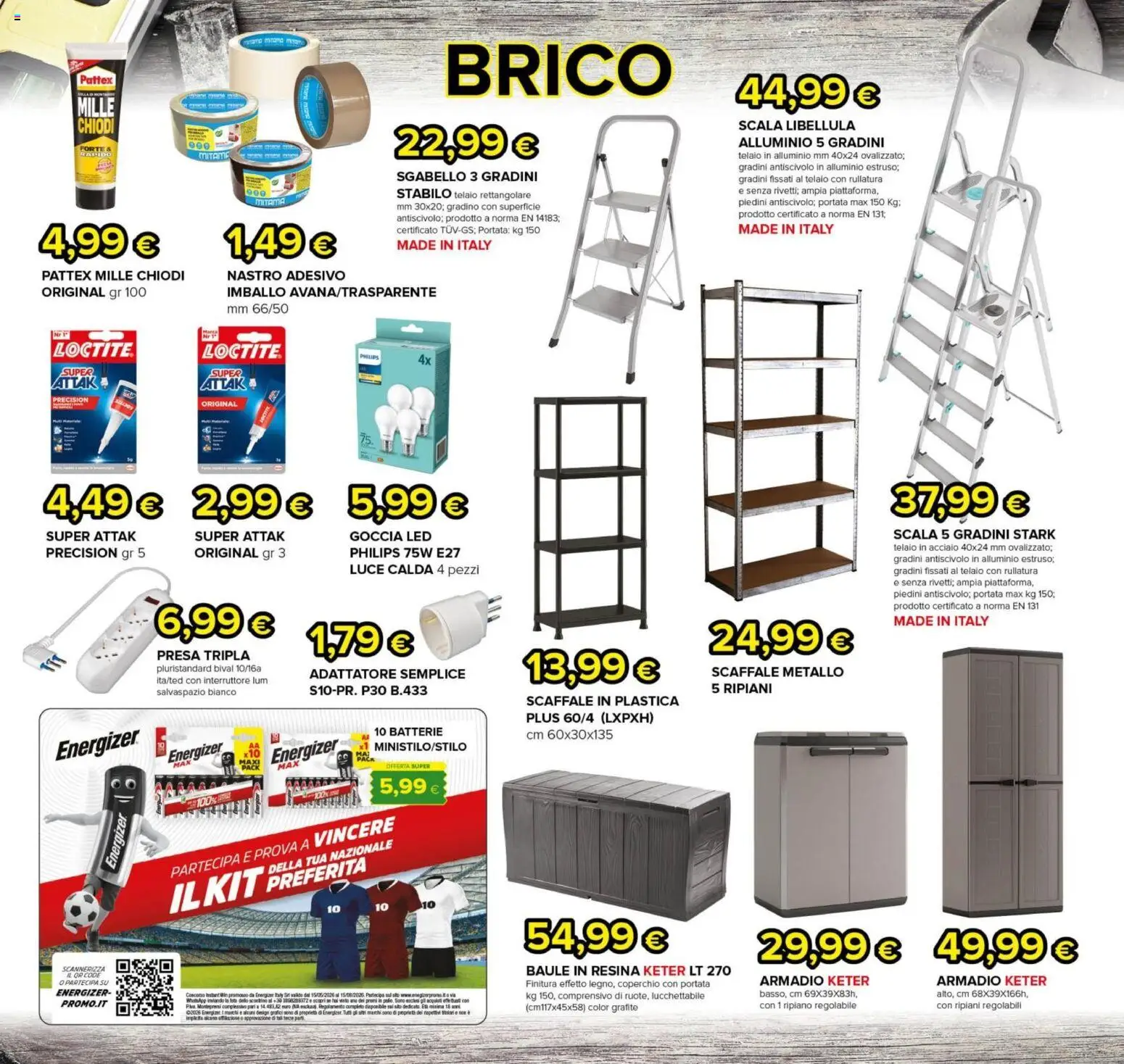 Volantino Oasi del 29/07/2026 | Pagina: 28 | Prodotti: Scaffale, Adattatore, Alluminio, Batterie