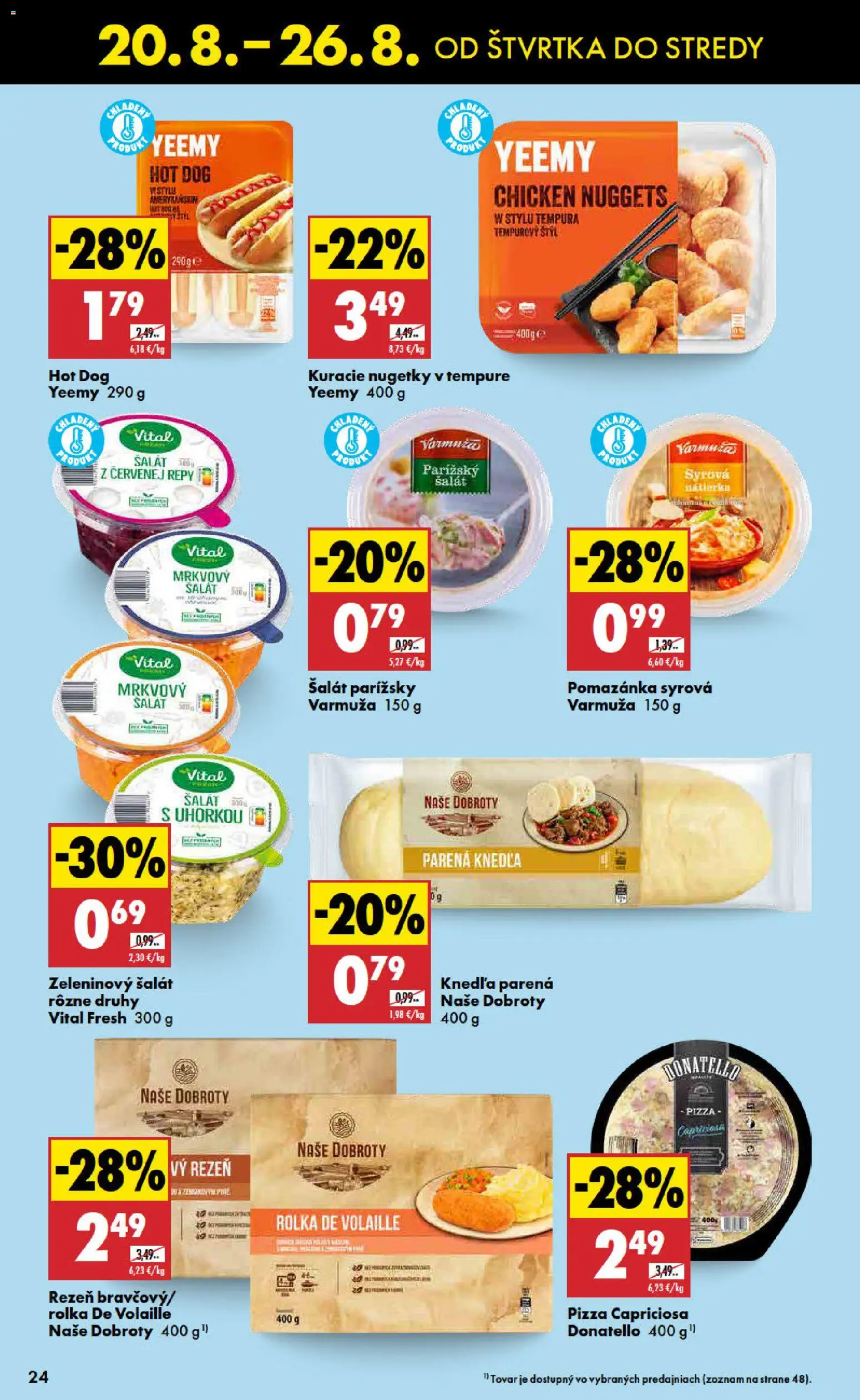 Nové Biedronka akcie – leták je platný od 20.08.2026 | Strana: 24 | Produkty: Pizza, Nátierka, Šalát, Knedľa