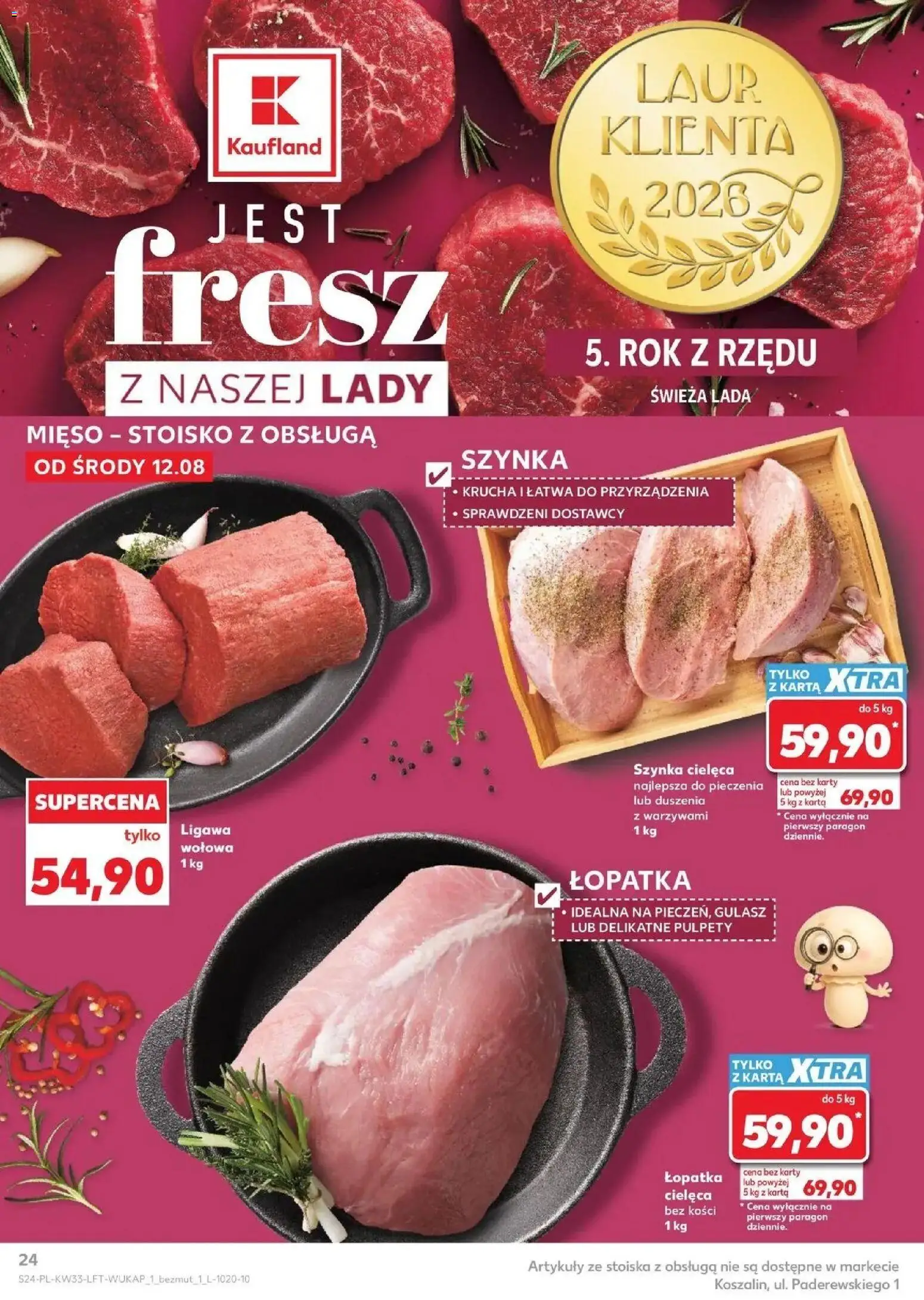 Kaufland - Kaufland Gazetka Tygodnia ważne do 19.08 od 12.08.2026 - od jutra PDF | Strona: 24 | Produkty: Karta, Mięso, Szynka, Gulasz