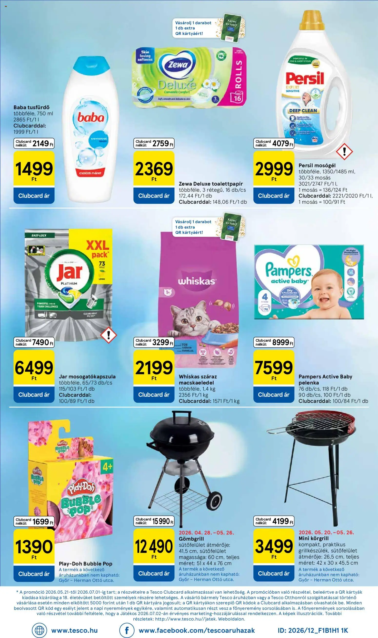Tesco akciós ujság - amely érvényes a következő dátumtól: 21.05.2026 | Oldal: 8 | Termékek: Pampers, Whiskas, Mosógél, Pelenka