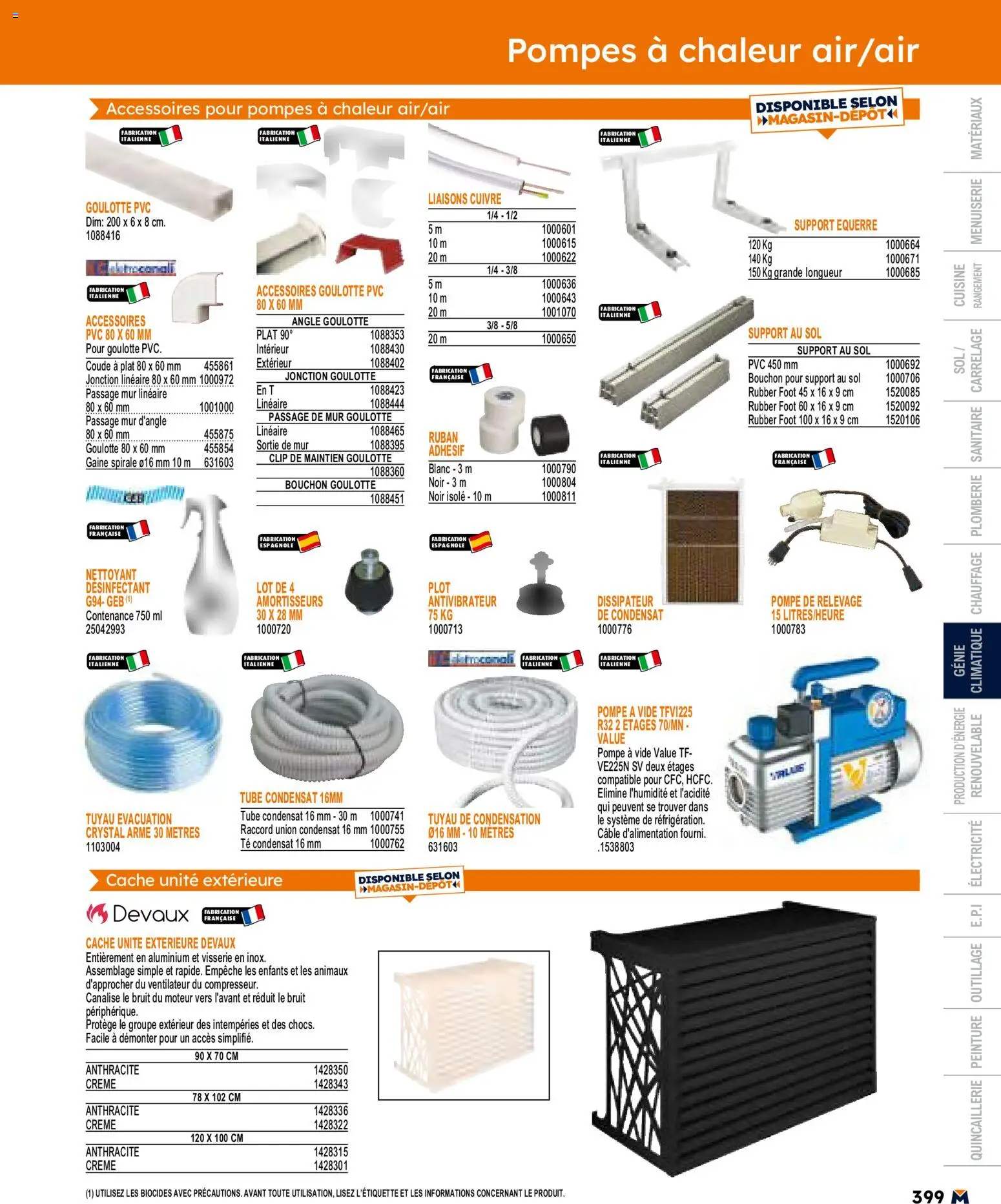 {H1} | Page: 399 | Produits: Câble, Ventilateur, Tuyau, Crème