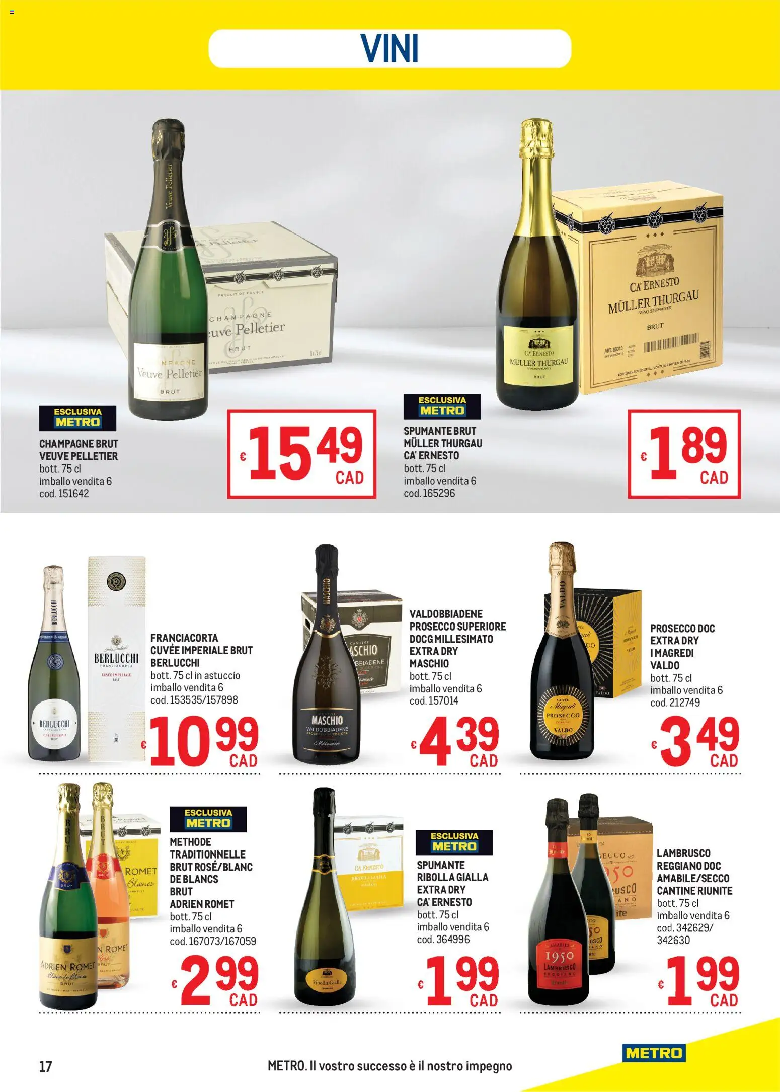 Volantino Metro del 24/09/2026 | Pagina: 17 | Prodotti: Vino, Spumante, Champagne, Lambrusco