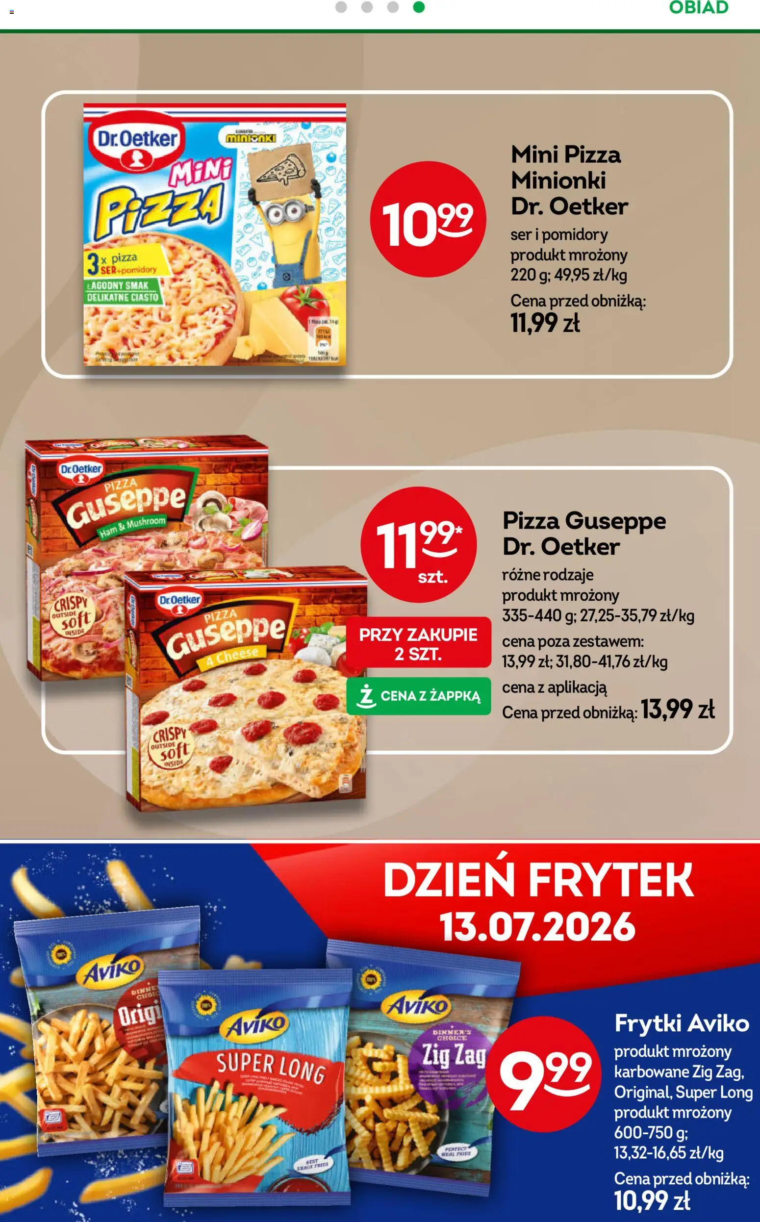 Żabka gazetka od 01.07.2026 | Strona: 87 | Produkty: Mini pizza, Pizza, Pomidory, Frytki